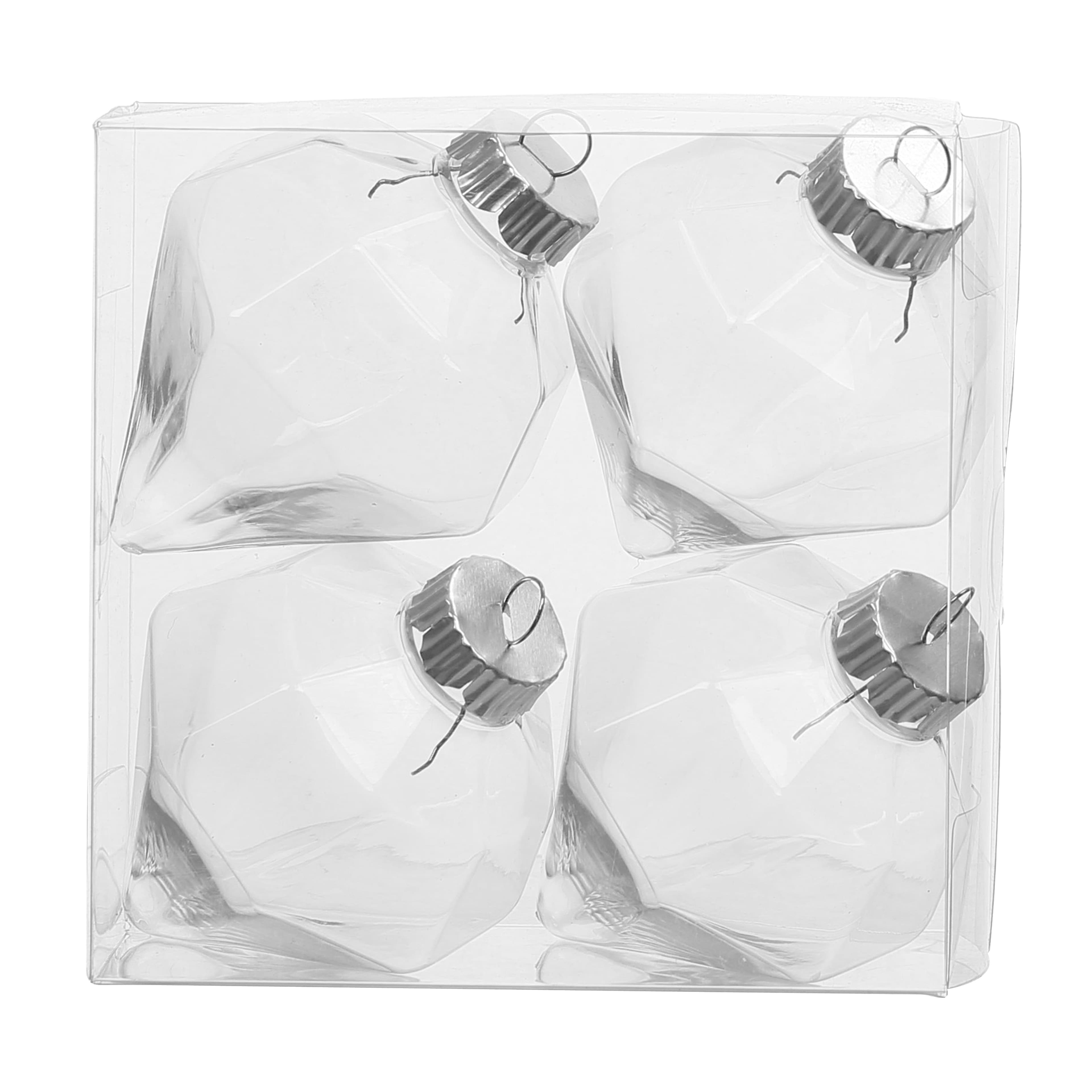 4.25&#x22; DIY Clear Plastic Diamond Ornaments, 4ct. by Make Market&#xAE;