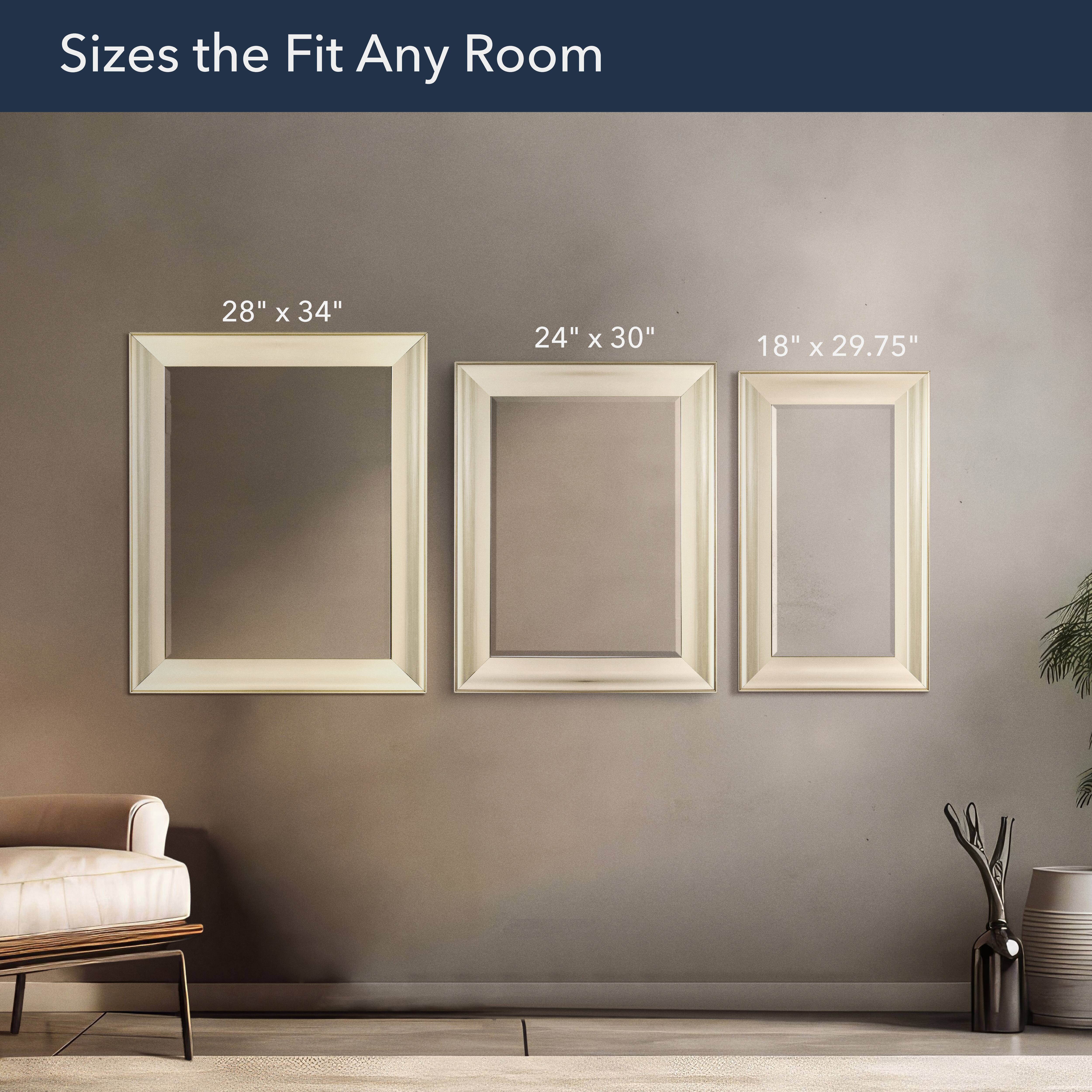 Head West 29.5" Traditional Brushed Nickel Framed Wall Vanity Mirror