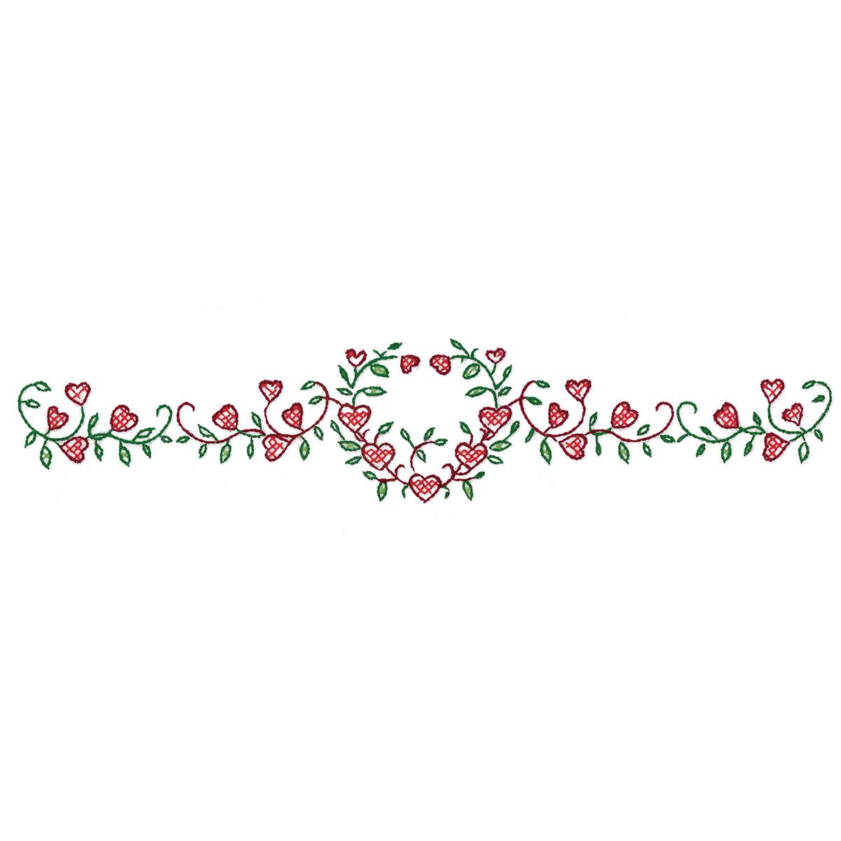 Tobin Stamped For Embroidery Heart Vine Pillowcase Set