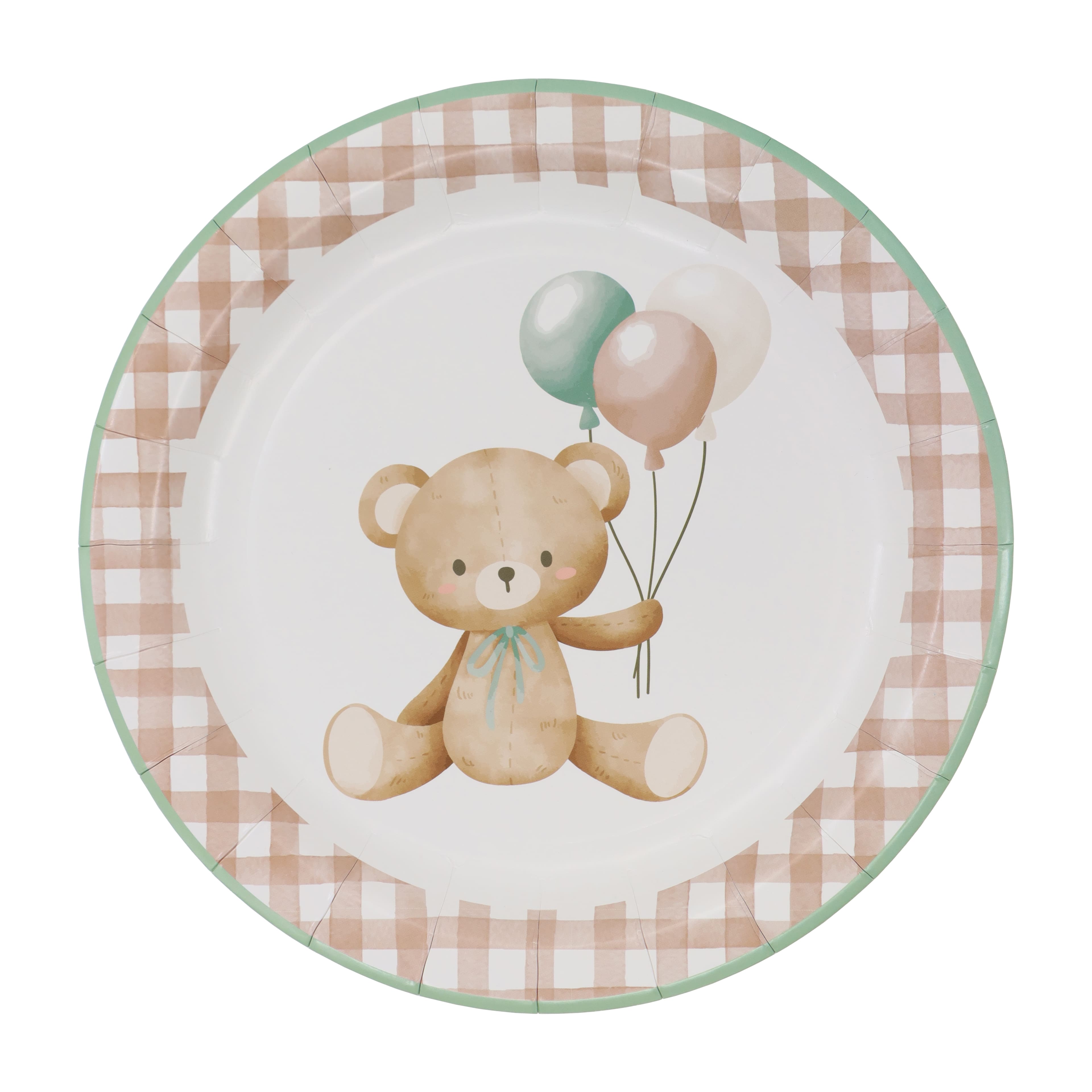 12 Packs: 10 ct. (120 total) 9&#x22; Teddy Bear &#x26; Gingham Dinner Plates by Celebrate It&#x2122;