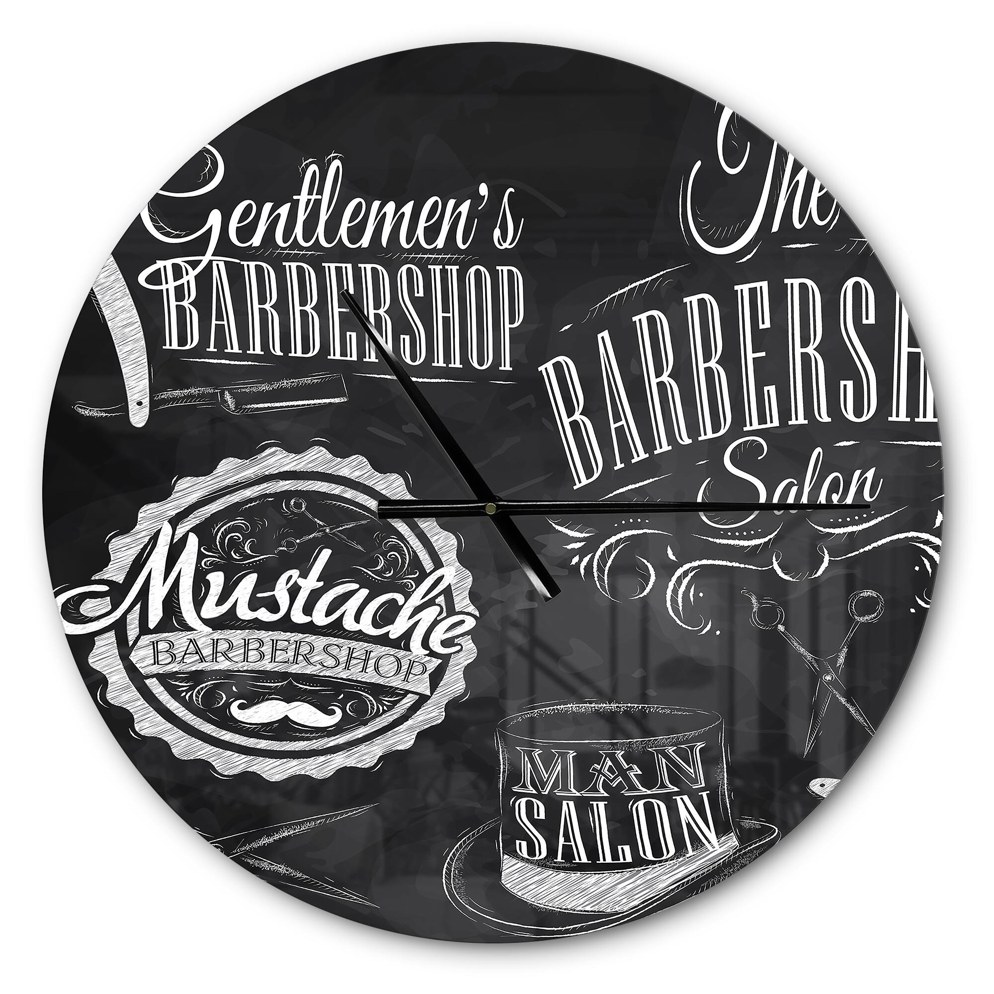 Designart &#x27;Set Barbershop Modern Wall Clock