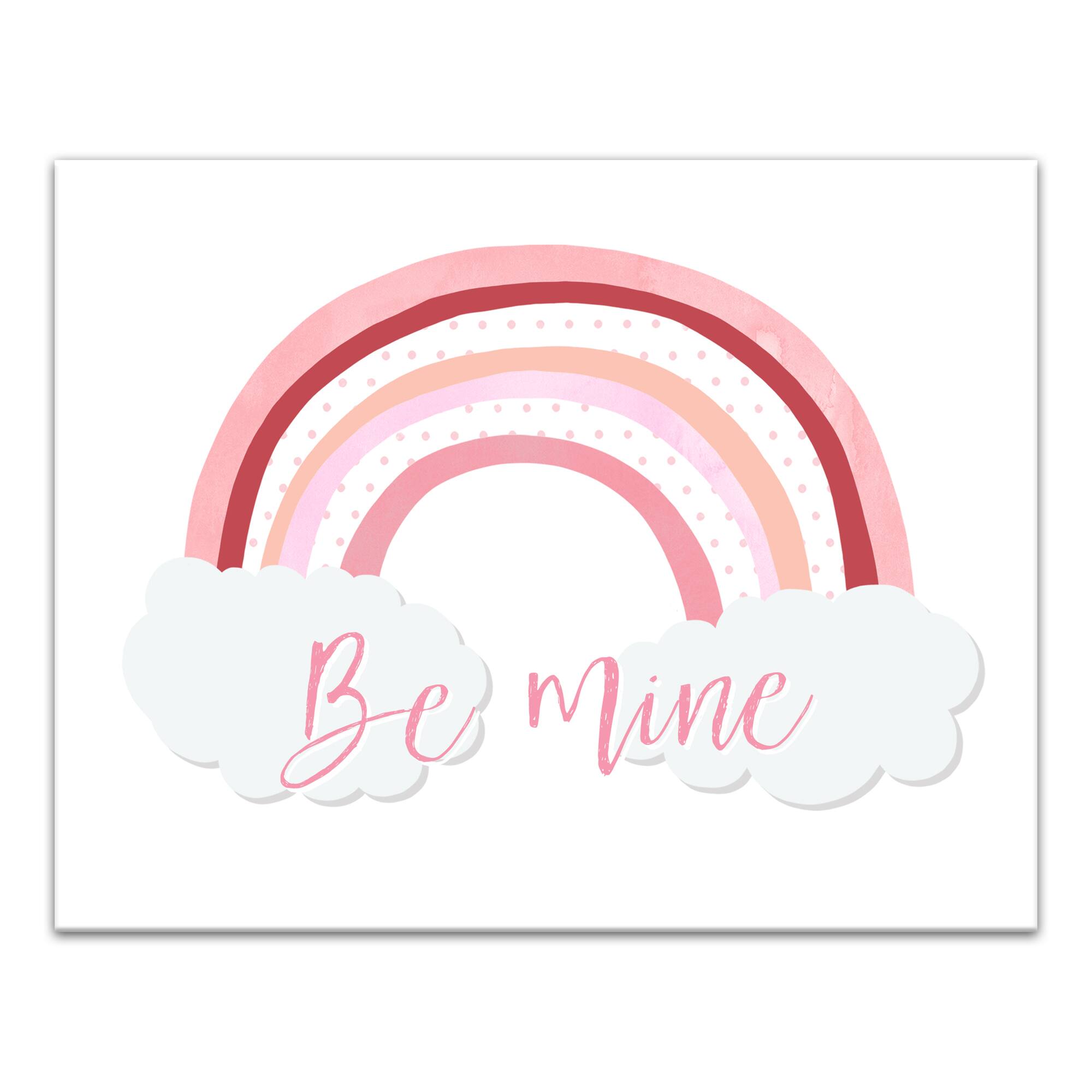 Be Mine Rainbow Polka Dots 11" x 14" Canvas Wall Art
