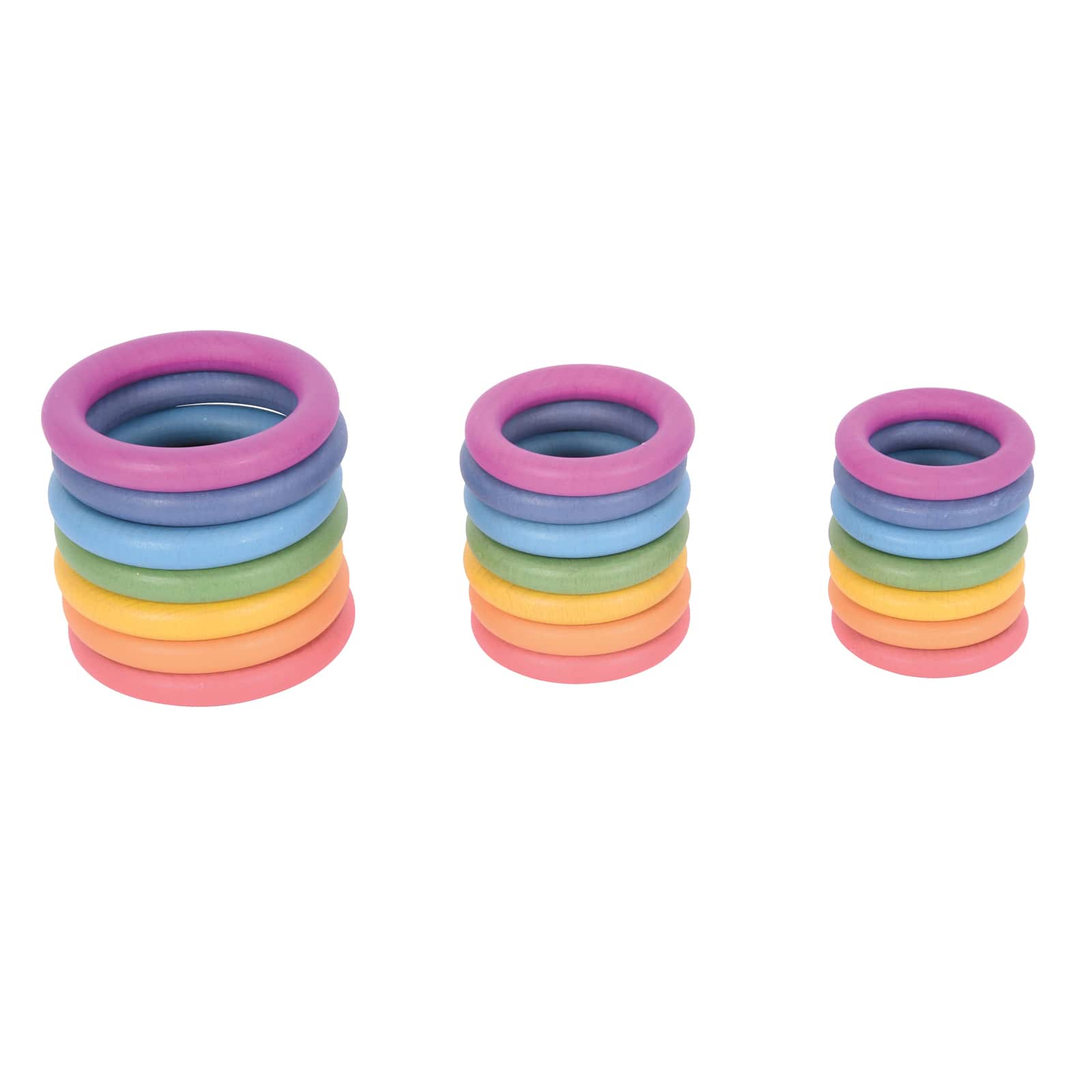 TickiT&#xAE; Rainbow Wooden Rings Set