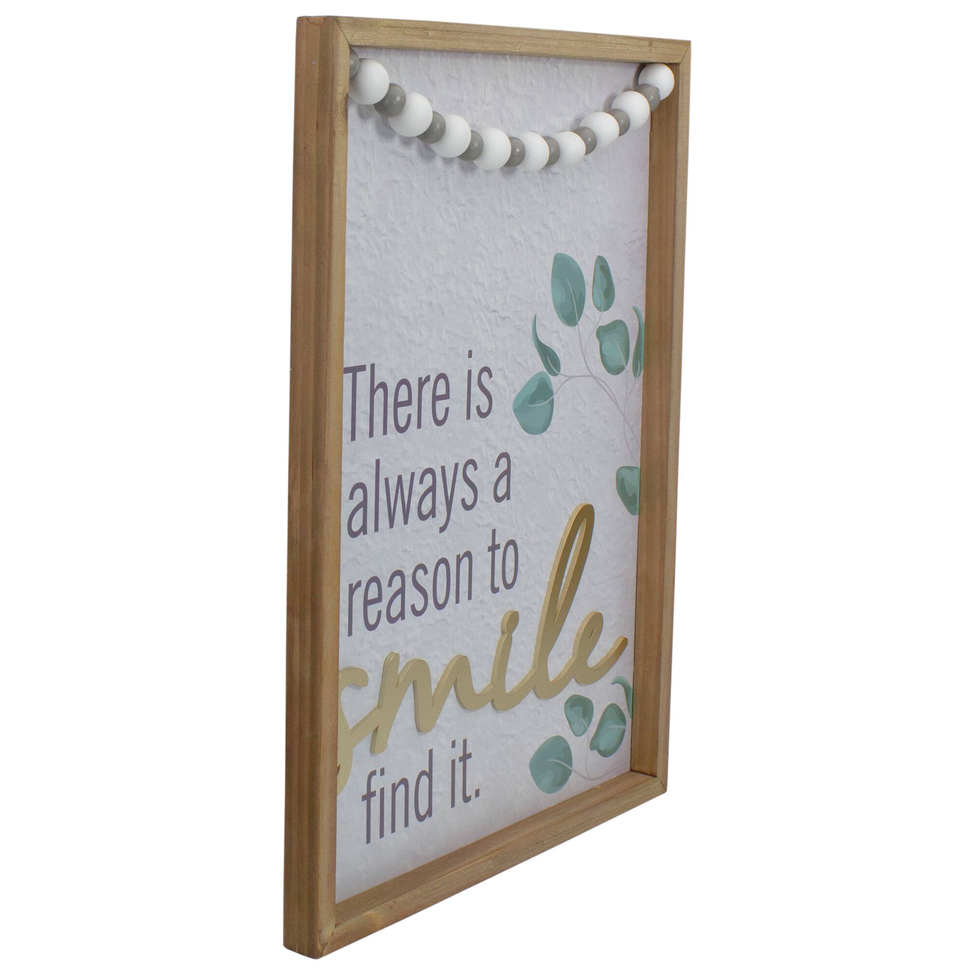 Beaded "There is Always a Reason to Smile" Wall Décor