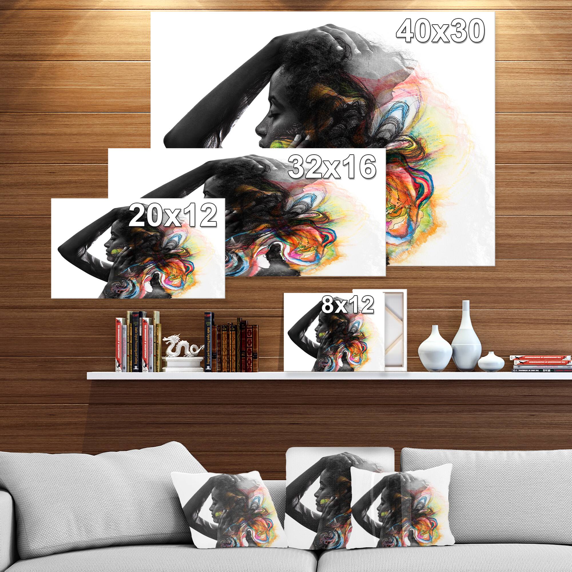 Designart - Beautiful Woman Portrait - Glamour Painting Print on Wrapped Canvas