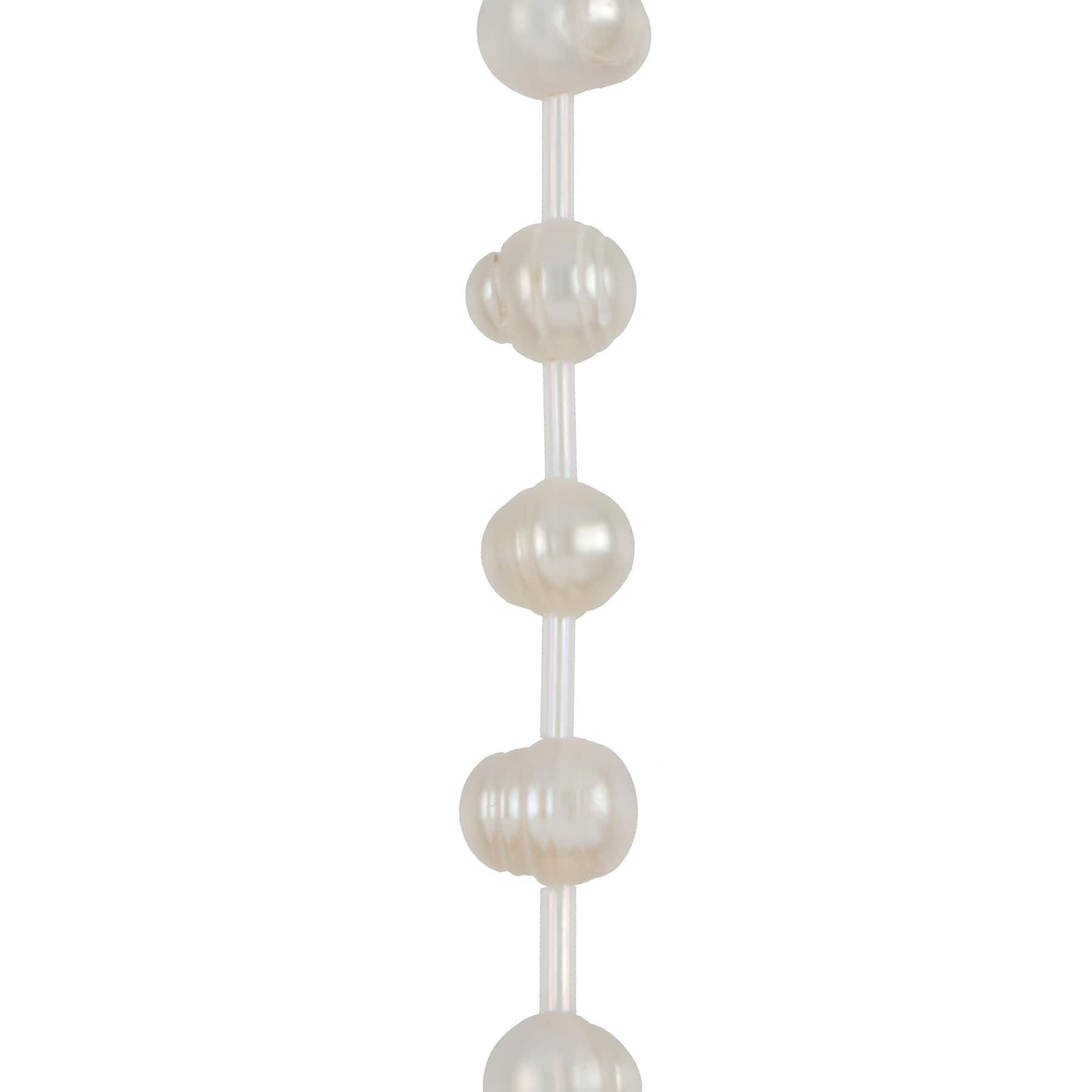 Perles d&#x2019;eau douce blanches en forme de pomme de terre de 8&#xA0;mm Bead Landing