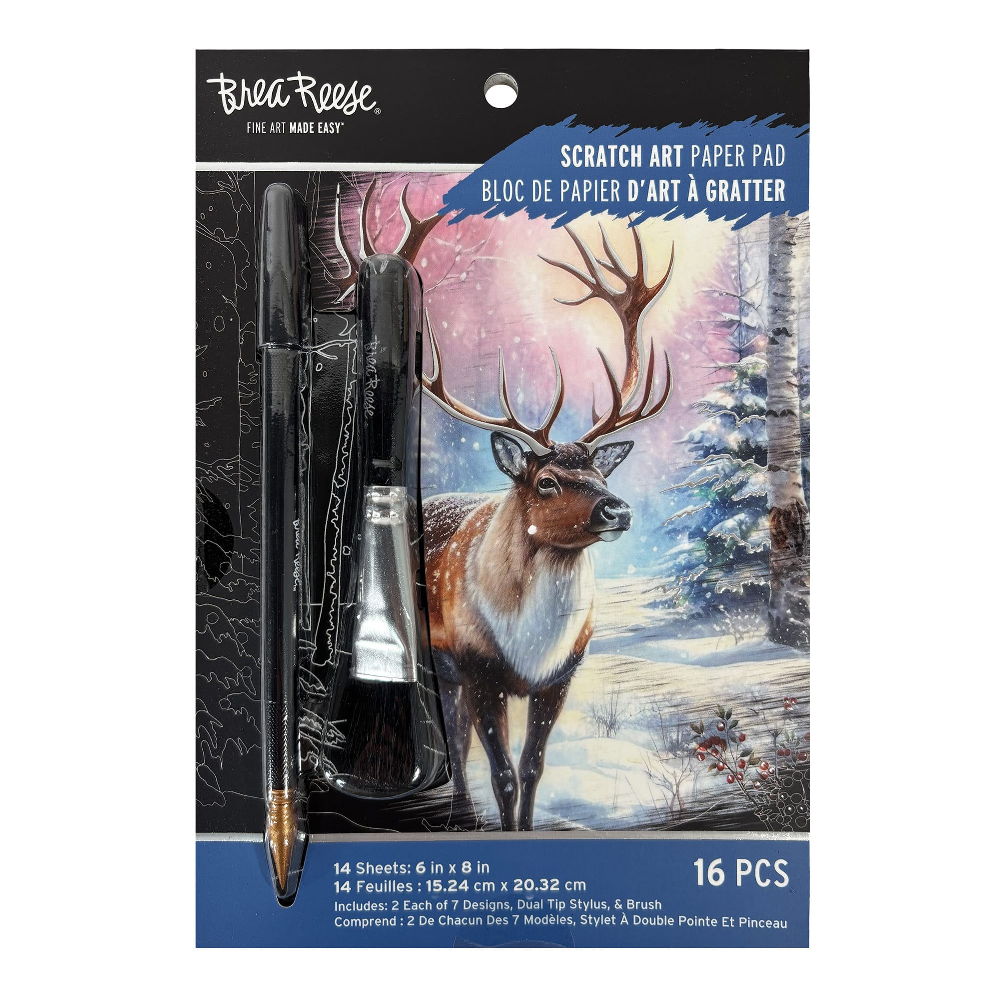 Brea Reese&#x2122; 6&#x22; x 8&#x22; Winter Woodlands Scratch Art Paper Pad