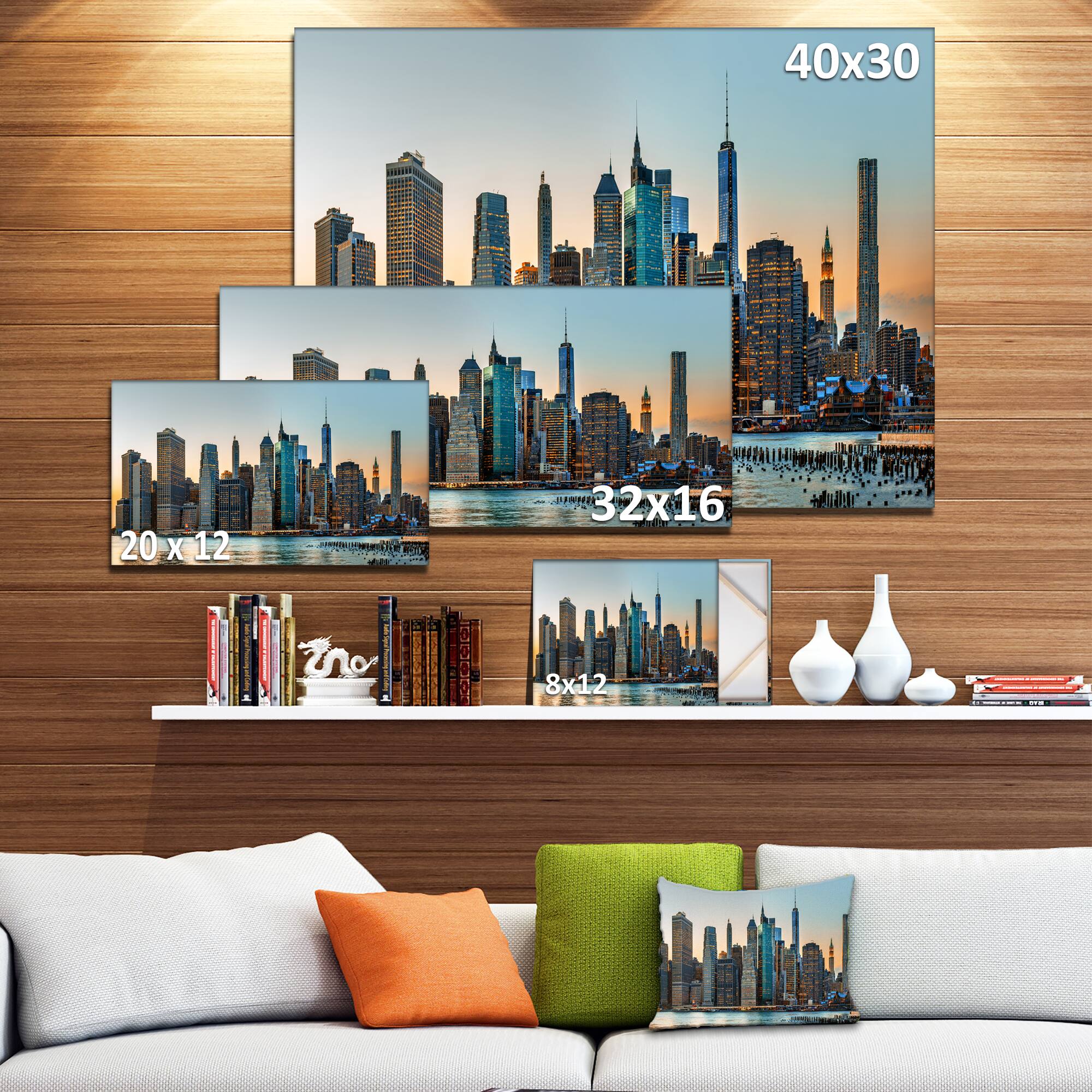 Designart - New York City Skyline - Photography Canvas Art Print