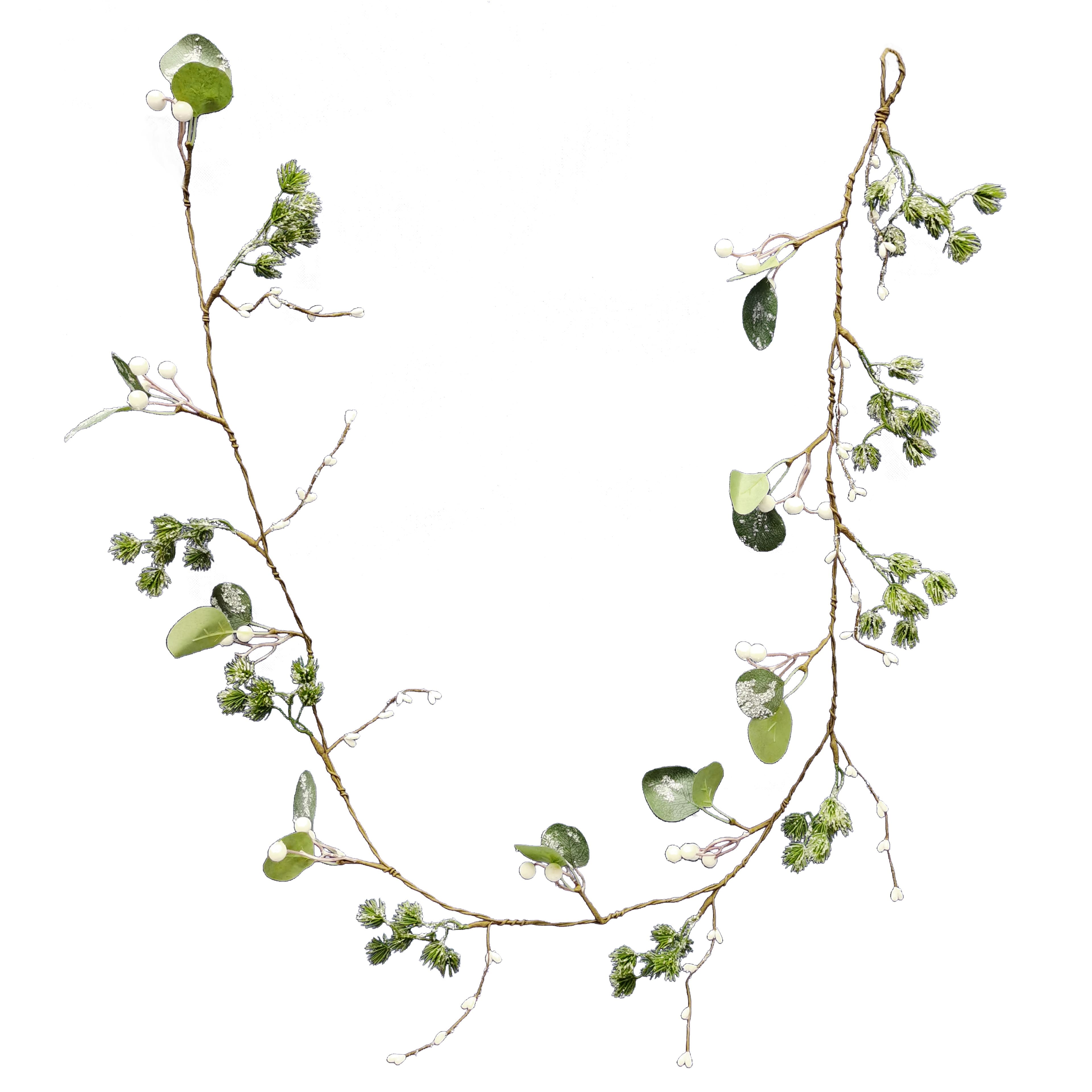 5ft. Eucalyptus & White Berry Coiled Garland by Ashland®