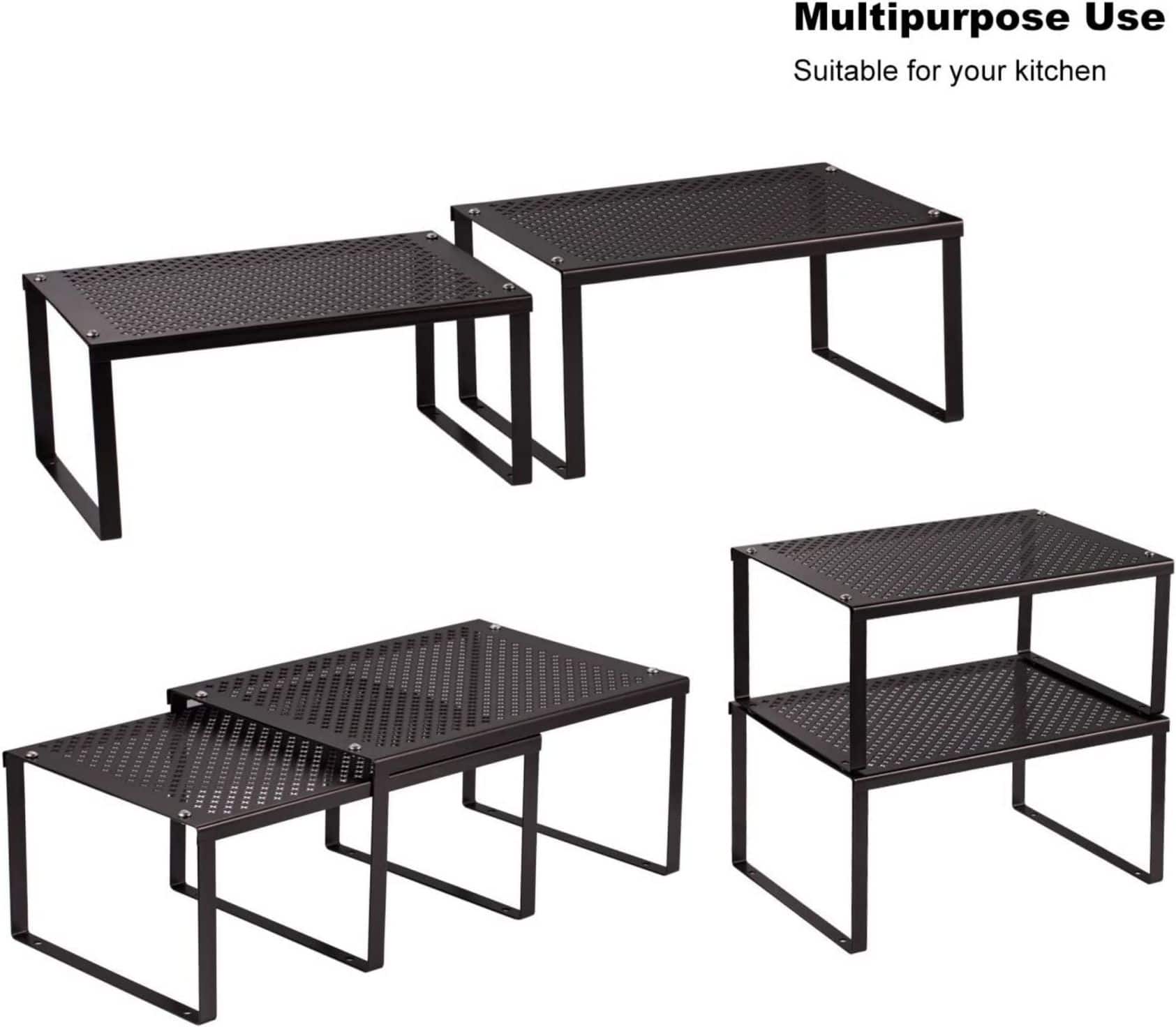 NEX™ Expandable & Stackable Kitchen Cabinet & Counter Shelf Organizer, 2ct.