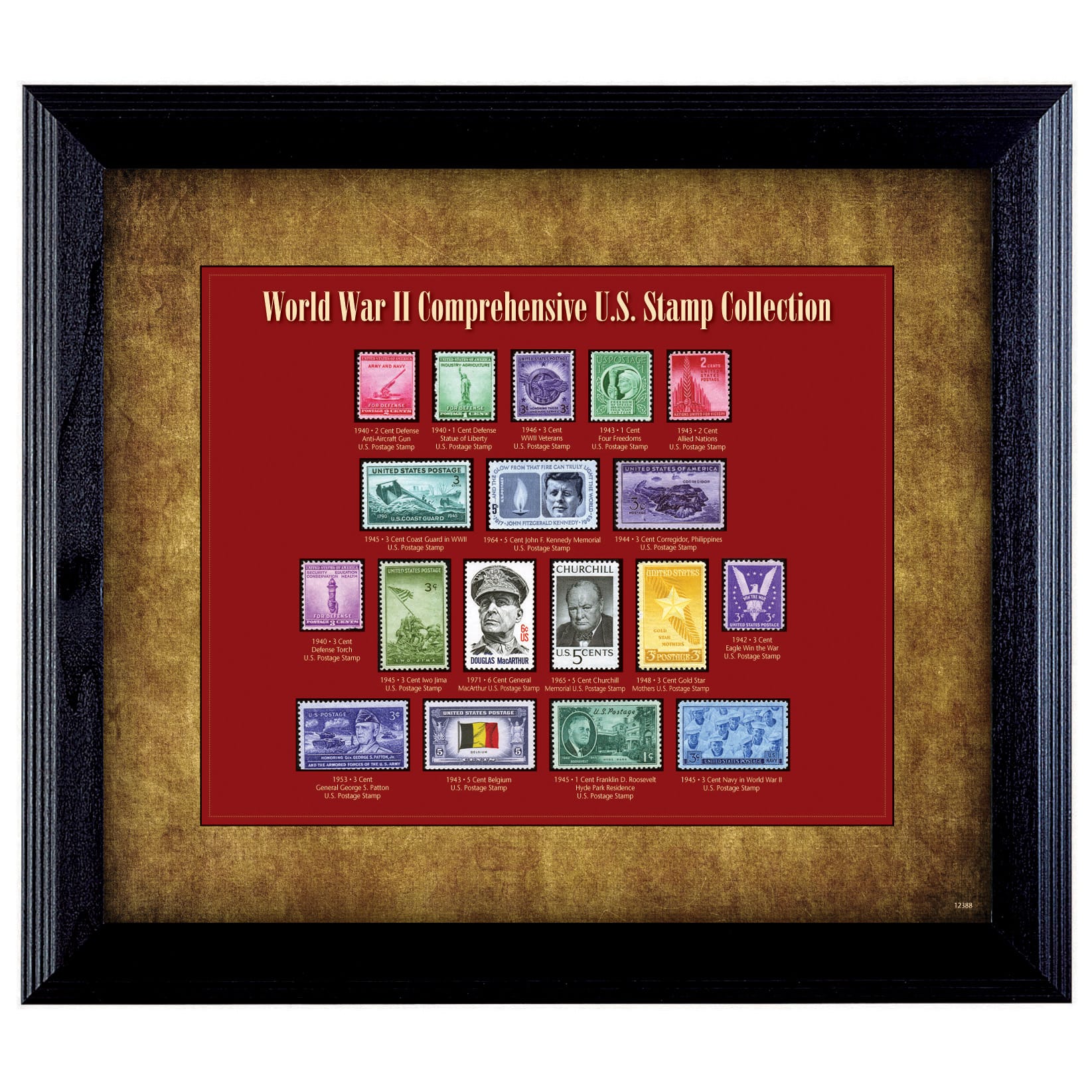 World War II Stamp Framed Collection