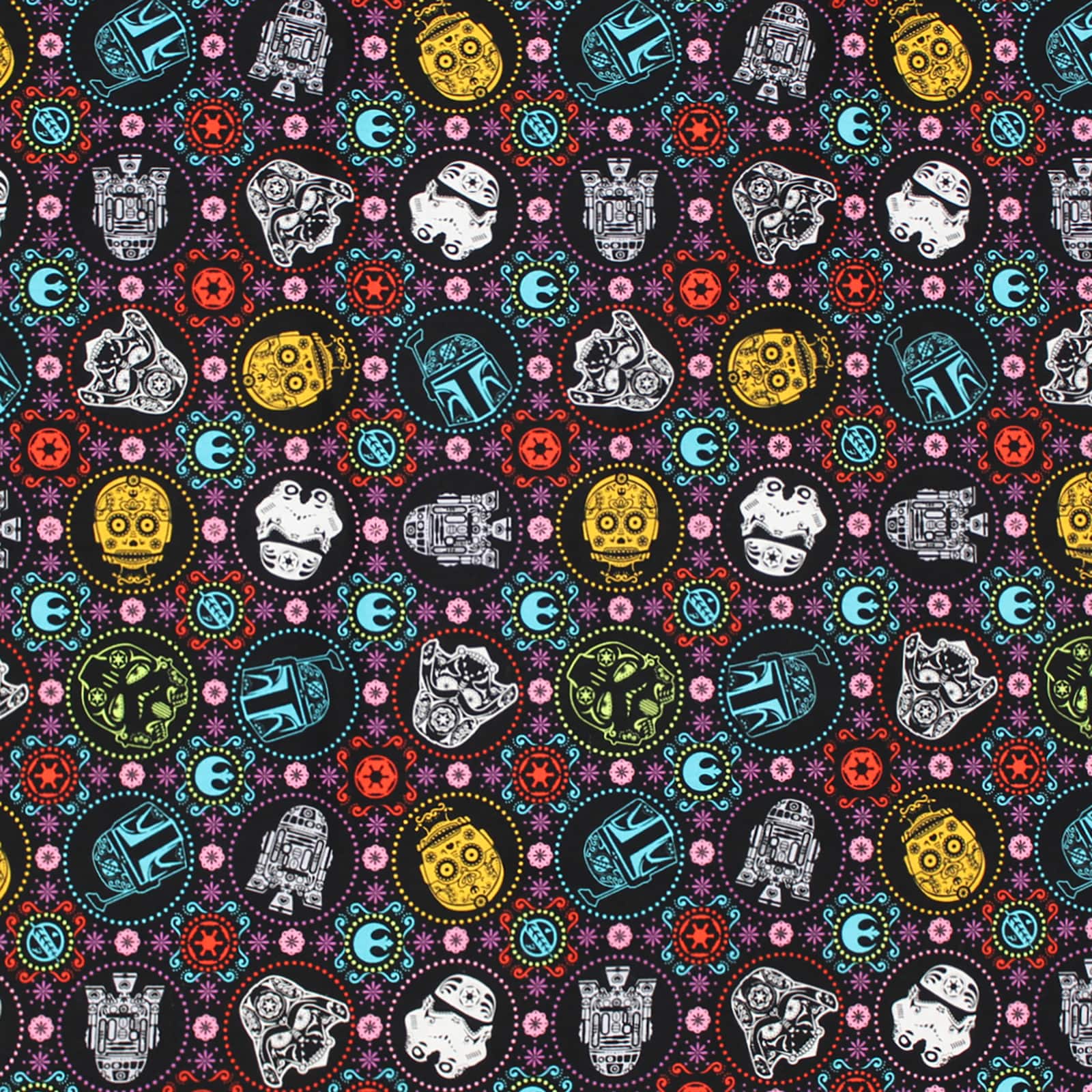 Camelot® Fabrics Star Wars™ Character Sugar Skulls Cotton Fabric