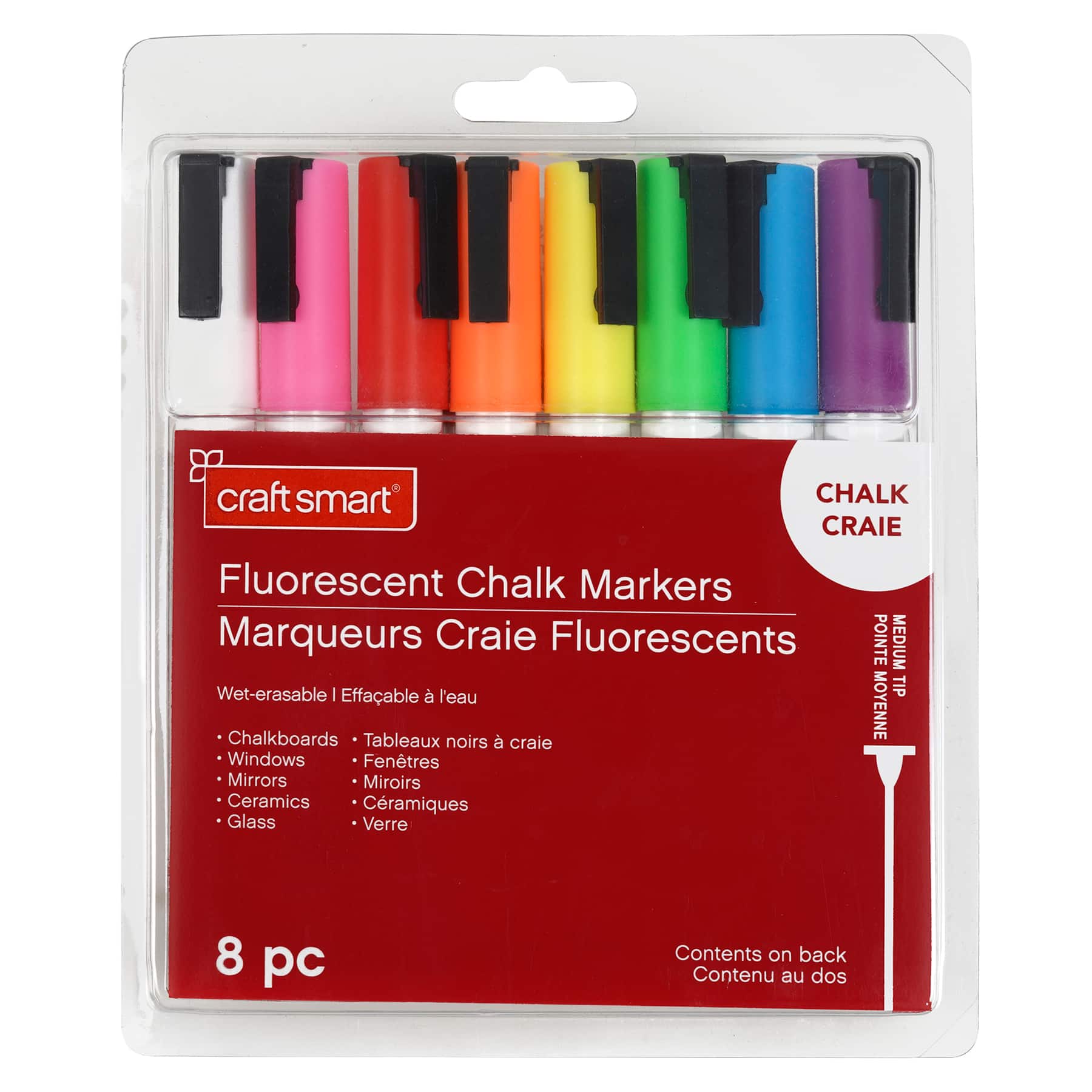 6 Packs: 8 ct. (48 total) Fluorescent Medium Tip Chalk Marker Set by Craft Smart®