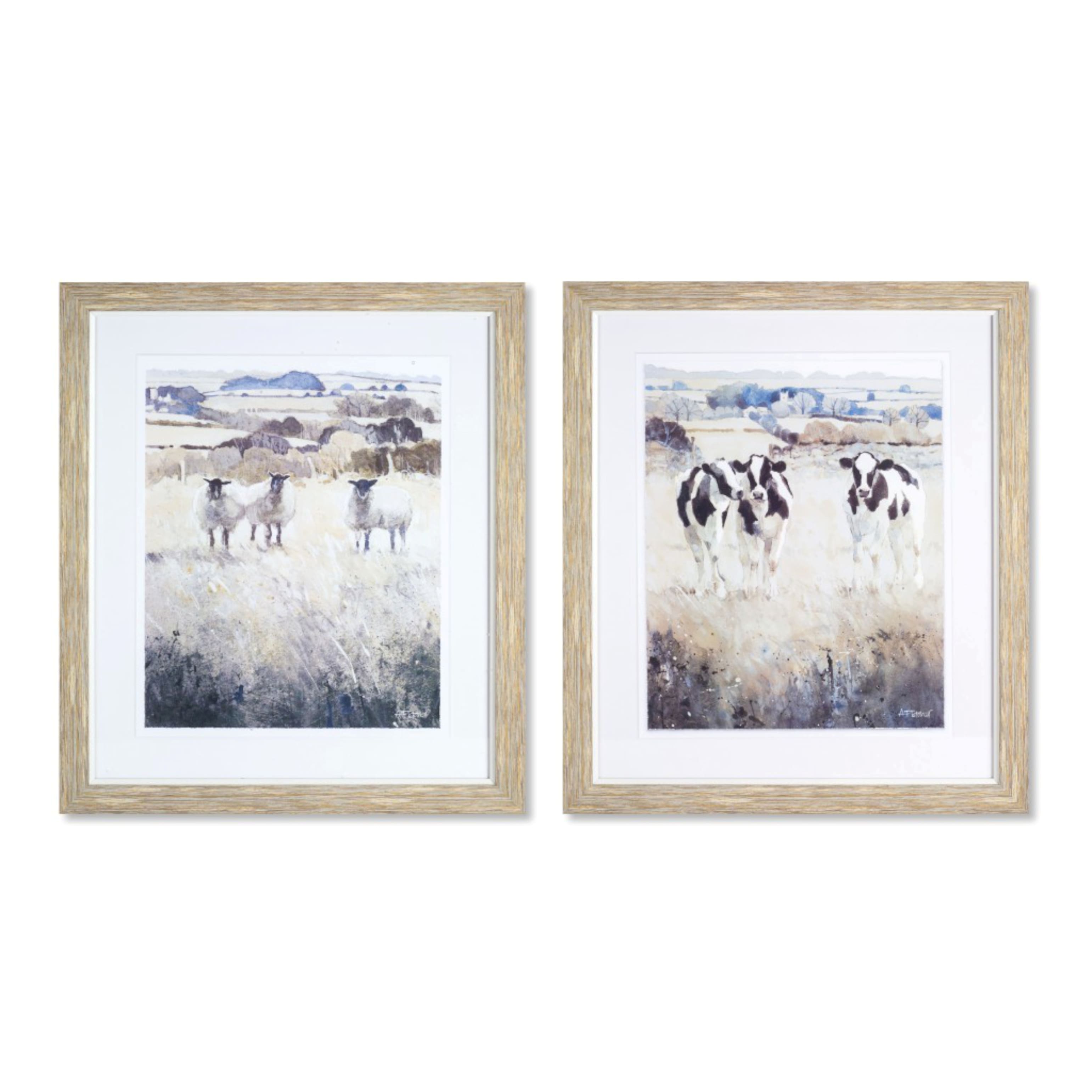 20.75&#x22; Farm Animal Print Wooden Frame Set