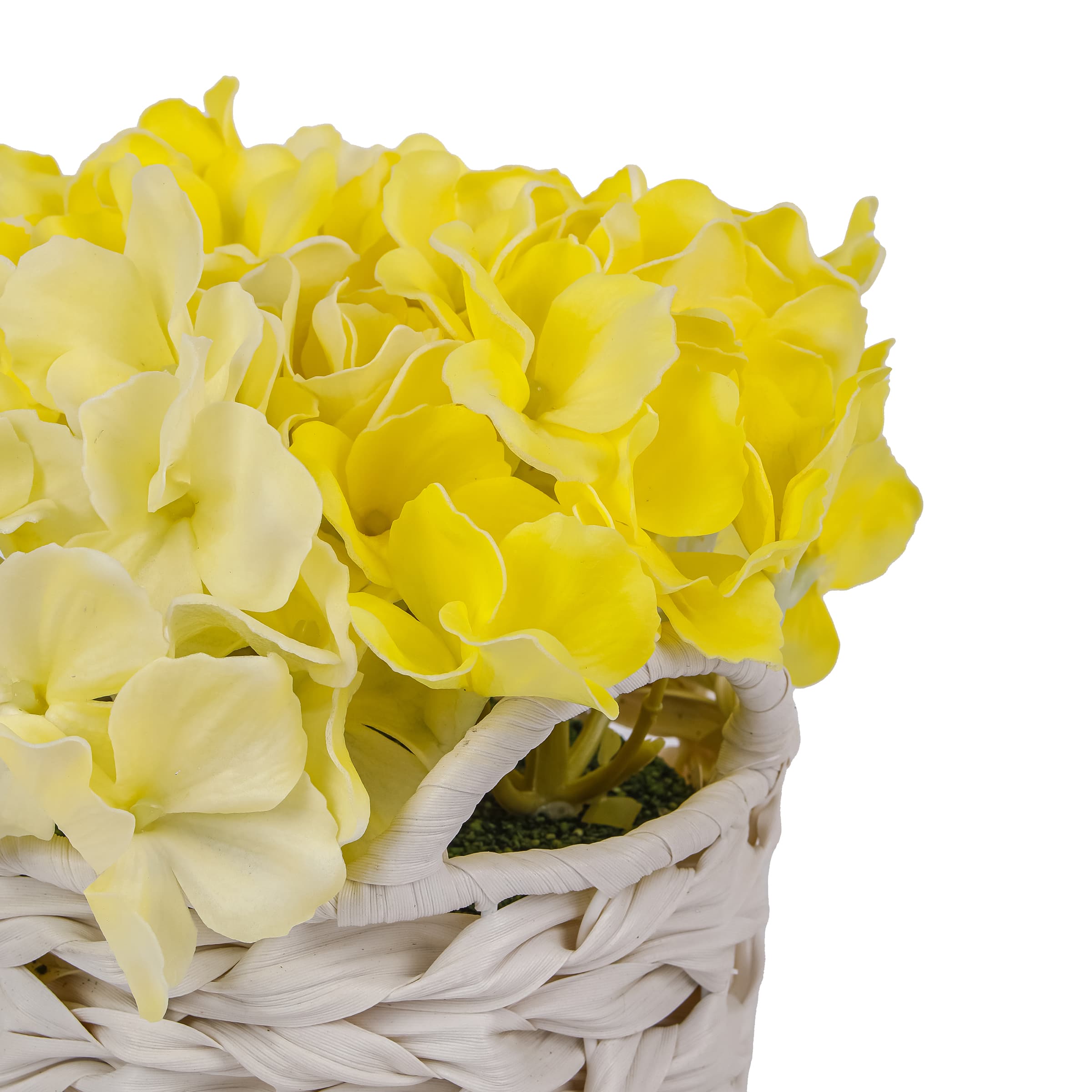 10" Hydrangea Bouquet in Natural Basket