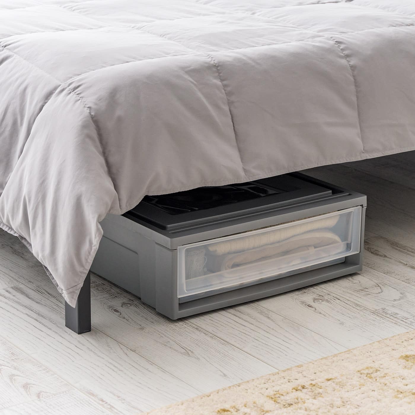 IRIS&#xAE; 27.5qt. Gray &#x26; Clear Underbed Storage Drawer