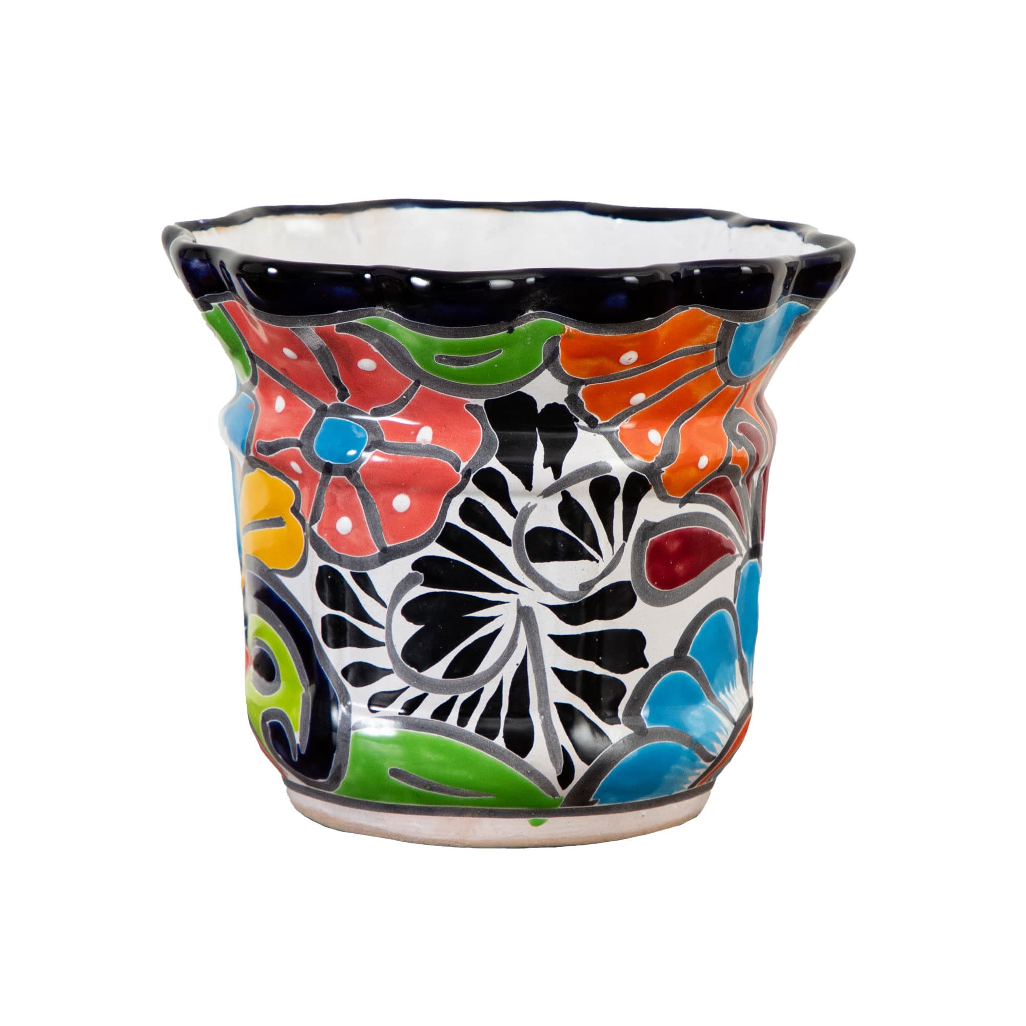 8&#x22; Handmade Mexican Talavera Ceramic Planter