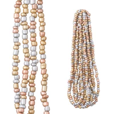 Multicolor Metallic Glass Seed Beads, 6/0 by Bead Landing™ image