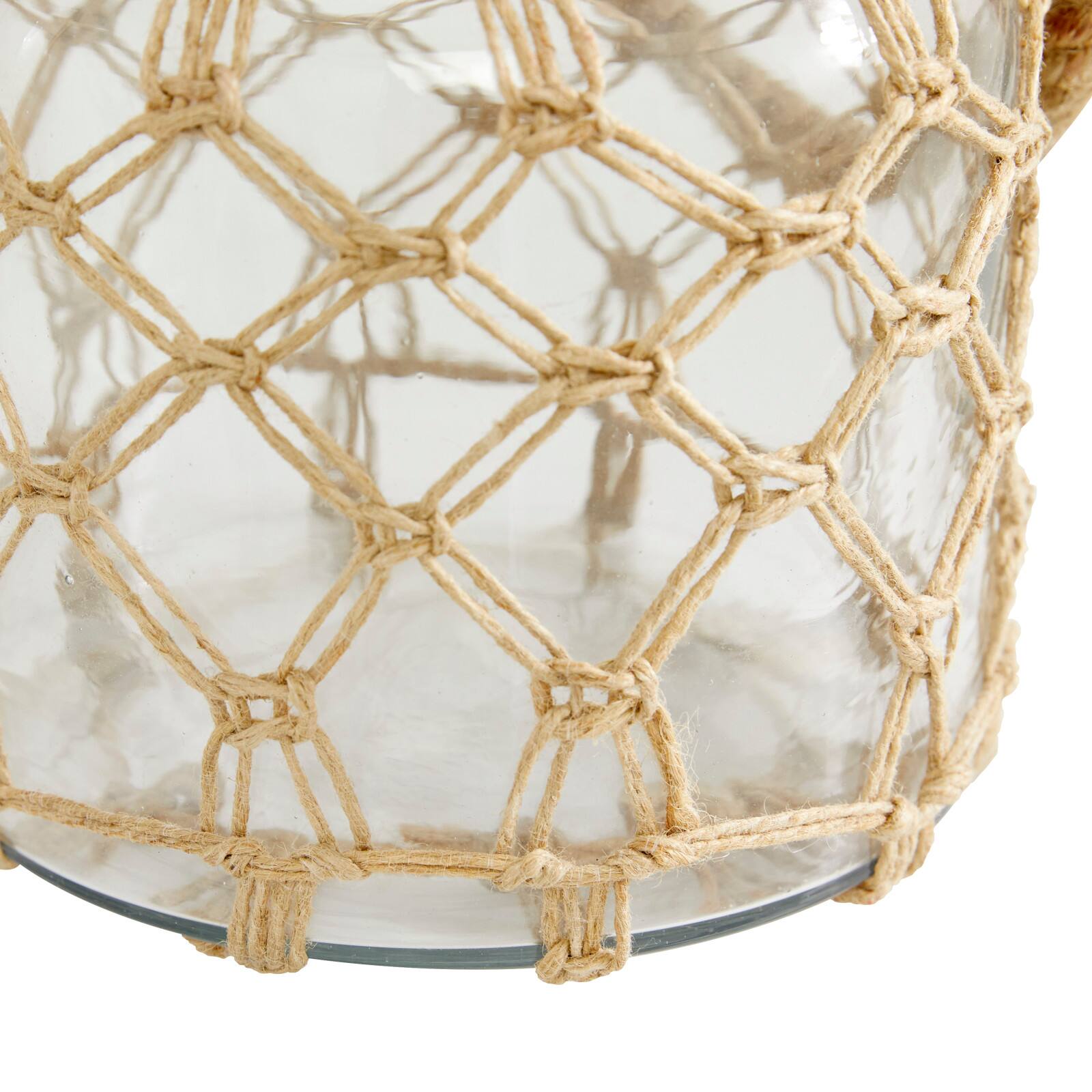The Novogratz Brown Glass Coastal Lantern, 9" x 7" x 8"