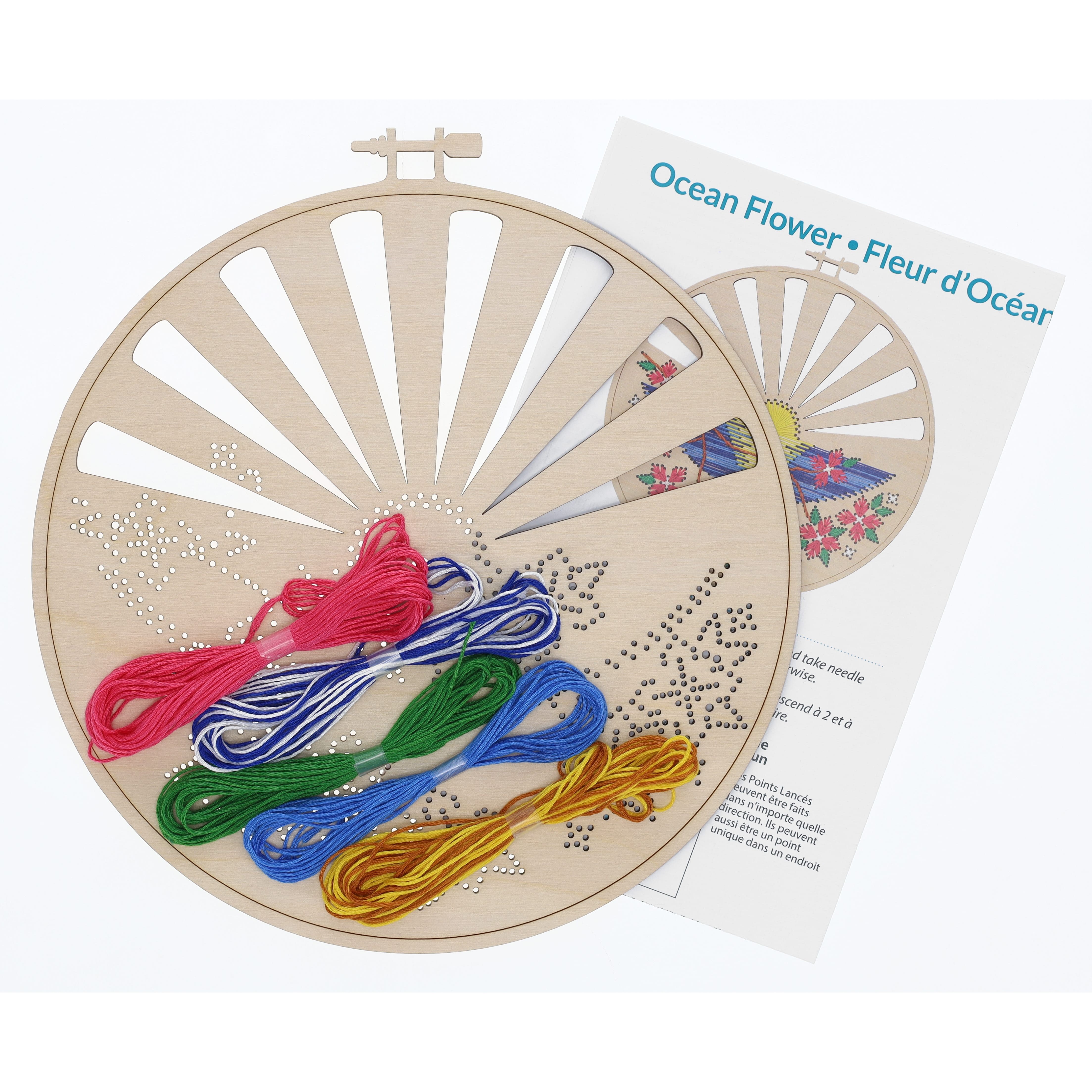 Leisure Arts&#xAE; Advanced Ocean Flower Wood Stitchery Kit