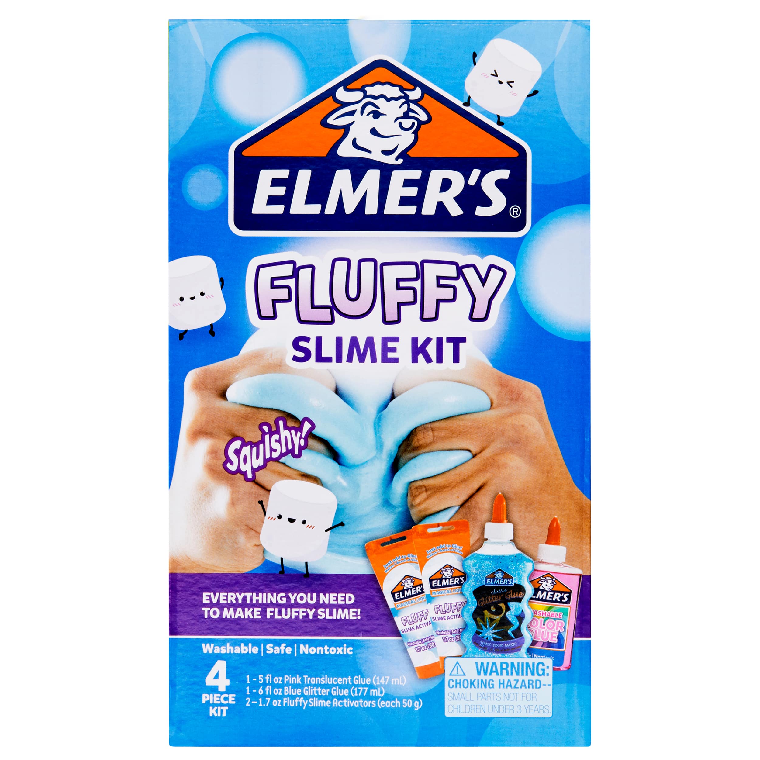 Elmer’s Fluffy Slime Kit, Includes Elmer’s Translucent Glue, Elmer’s  Glitter Glue, Elmer’s Slime Activator, 4 Count