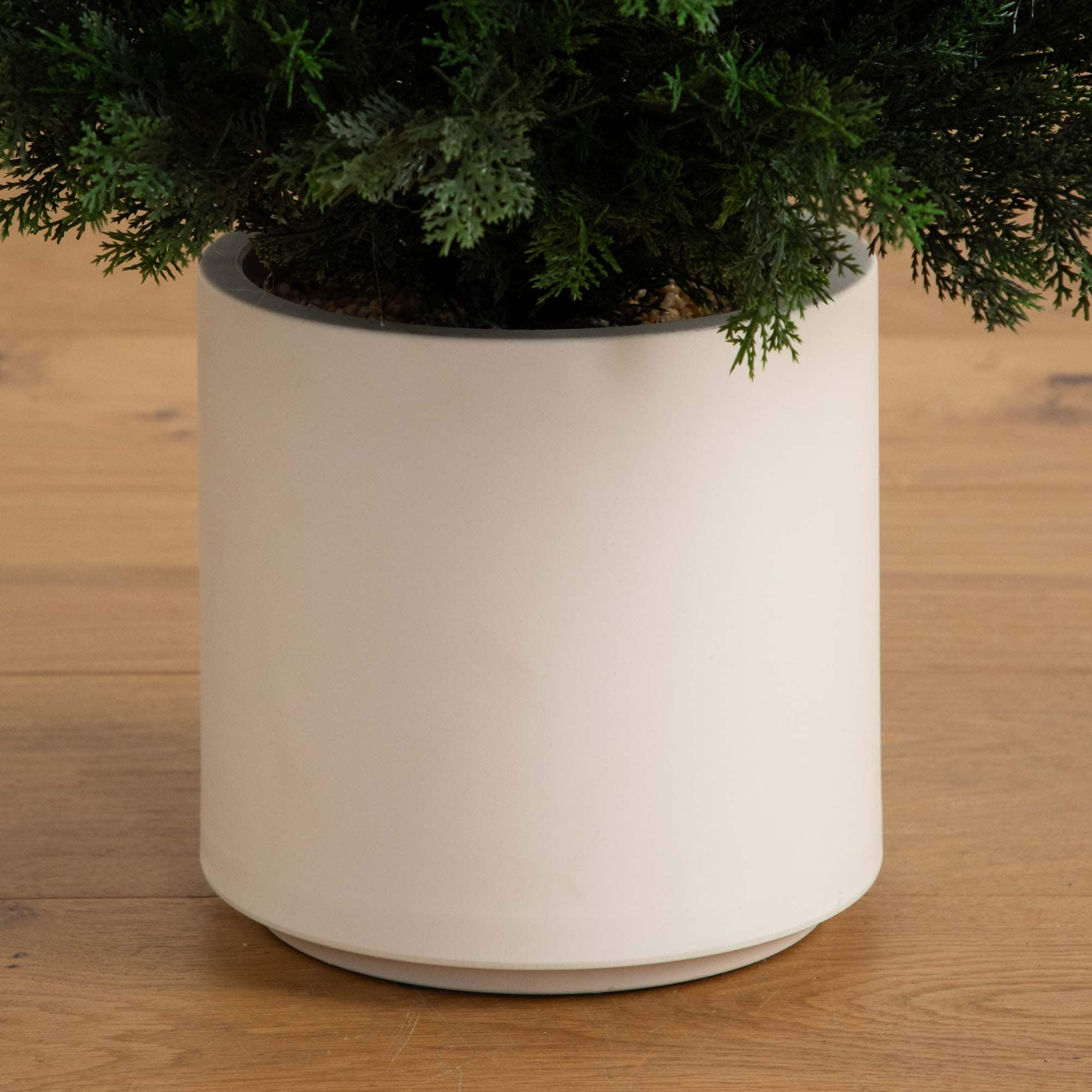 6ft. UV-Resistant Cedar Tree in White Planter