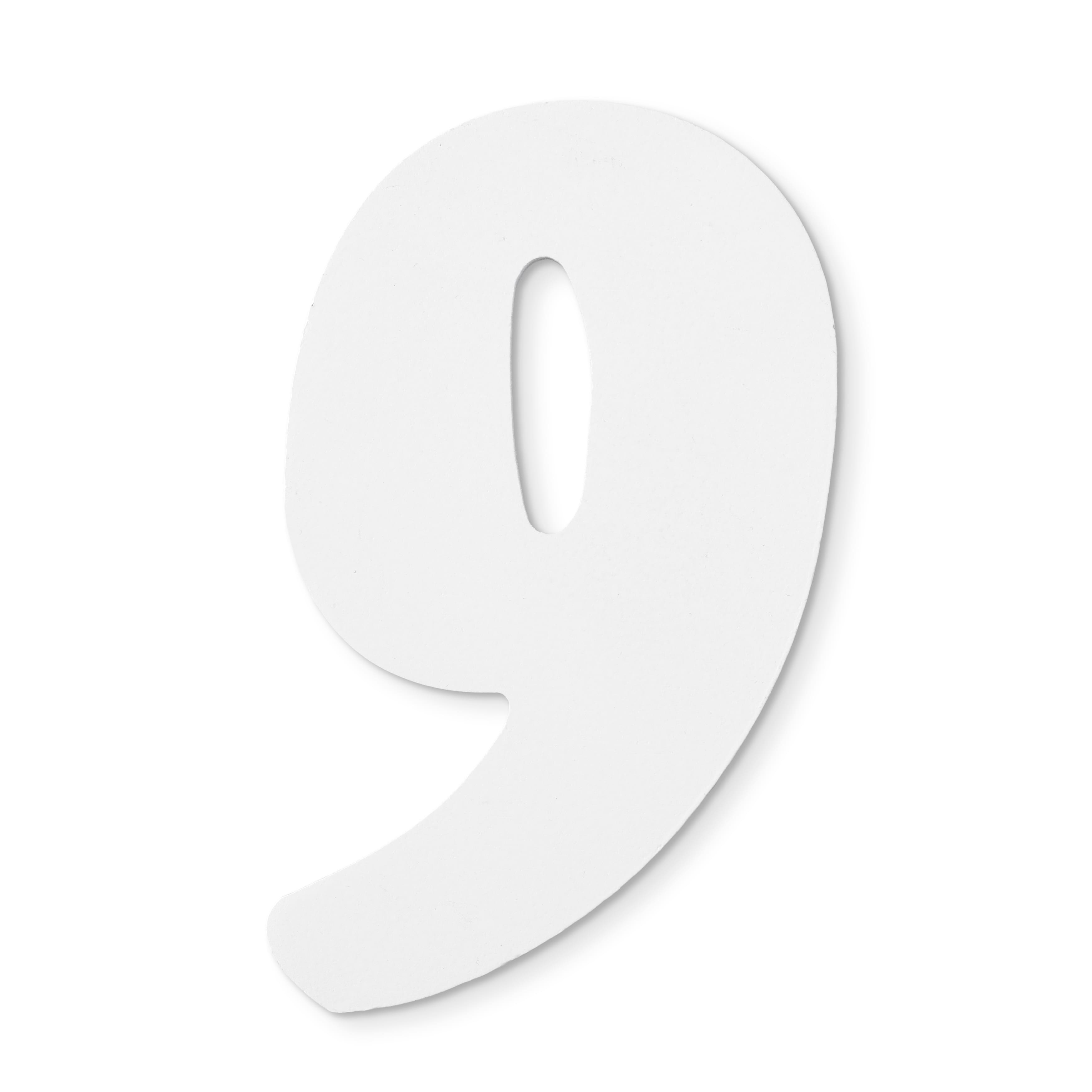 6 White Wooden Number by Make Market | Numeral 9 | 6 in