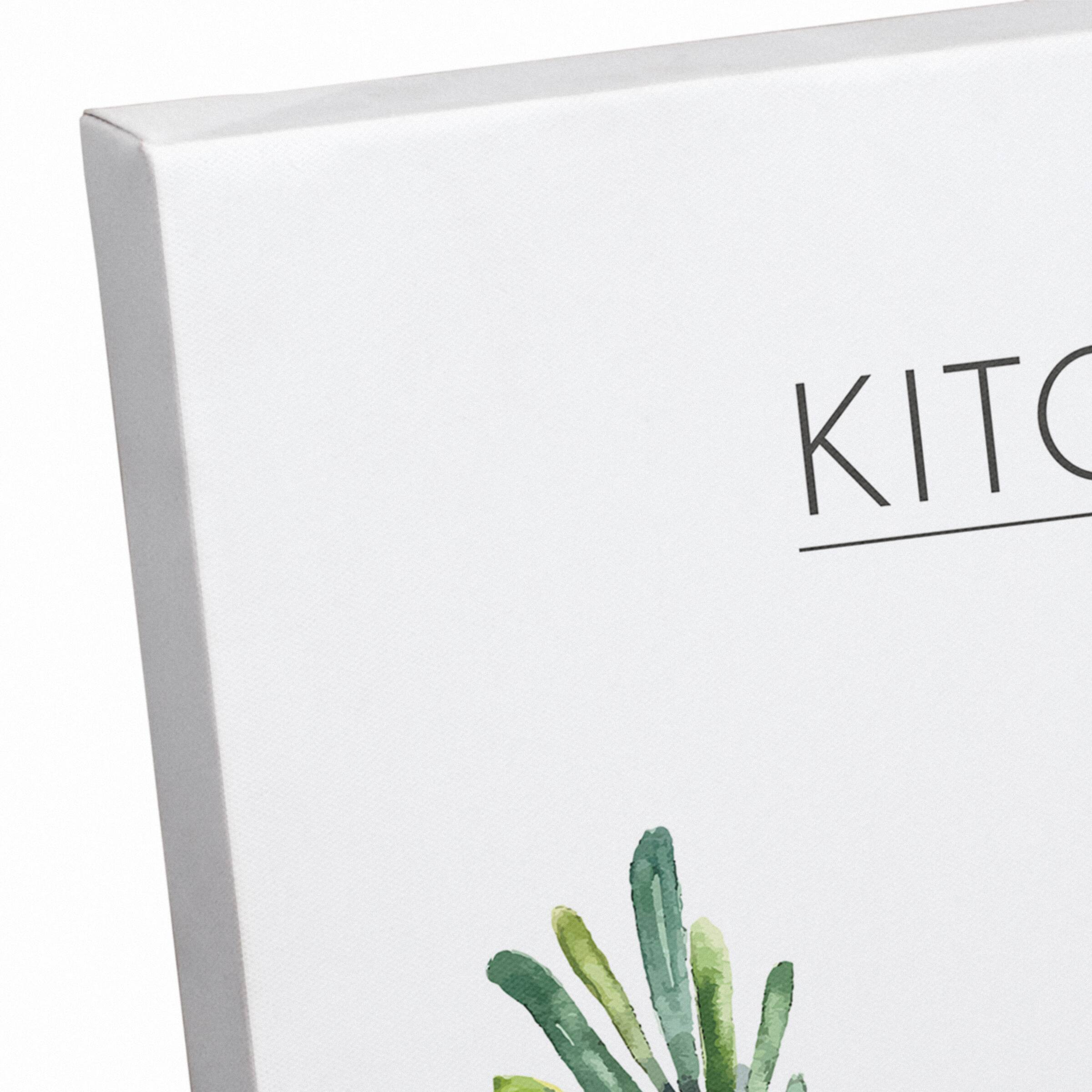 Watercolor Kitchen Herbs Handwritten Canvas Wall Art