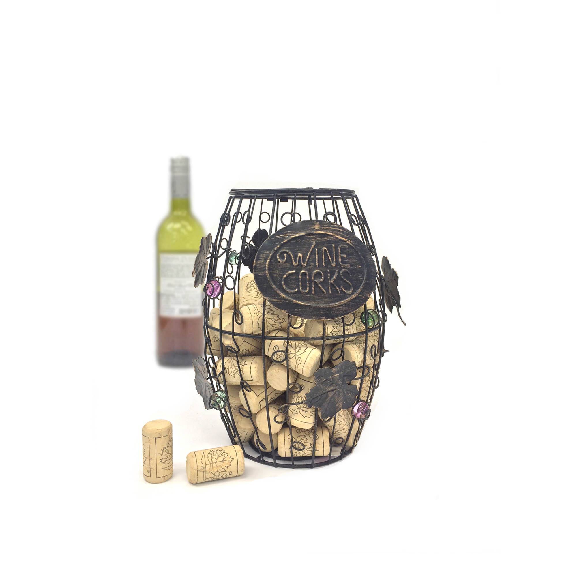 Mind Reader Bronze Wine Barrel Cork Holder