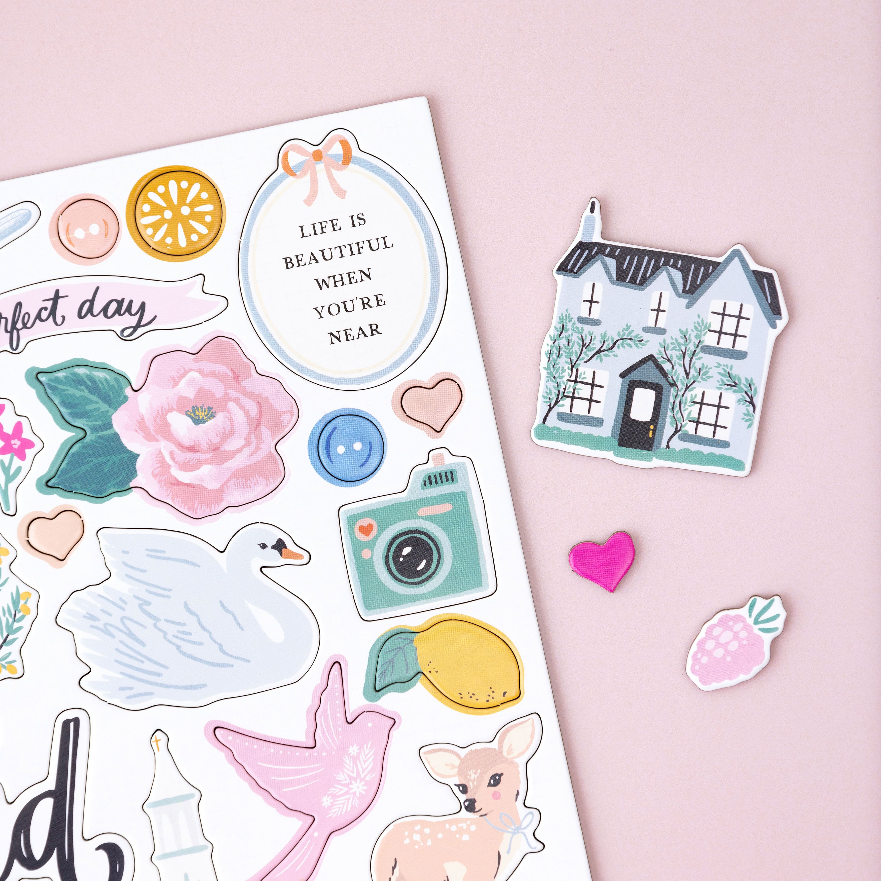 Maggie Holmes Parasol Icon &#x26; Phrase Chipboard Stickers