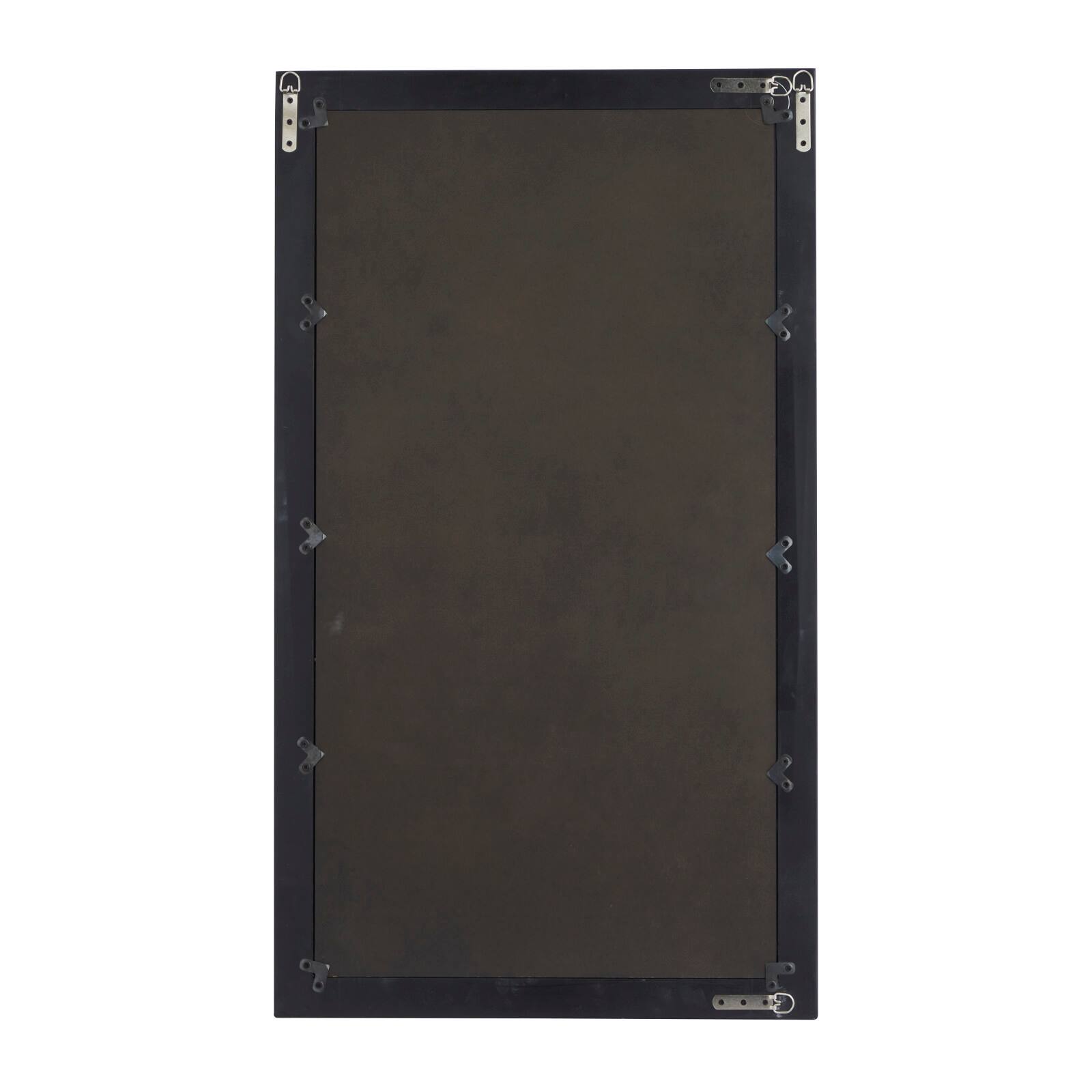 42" Black Rectangle Wood Contemporary Wall Mirror