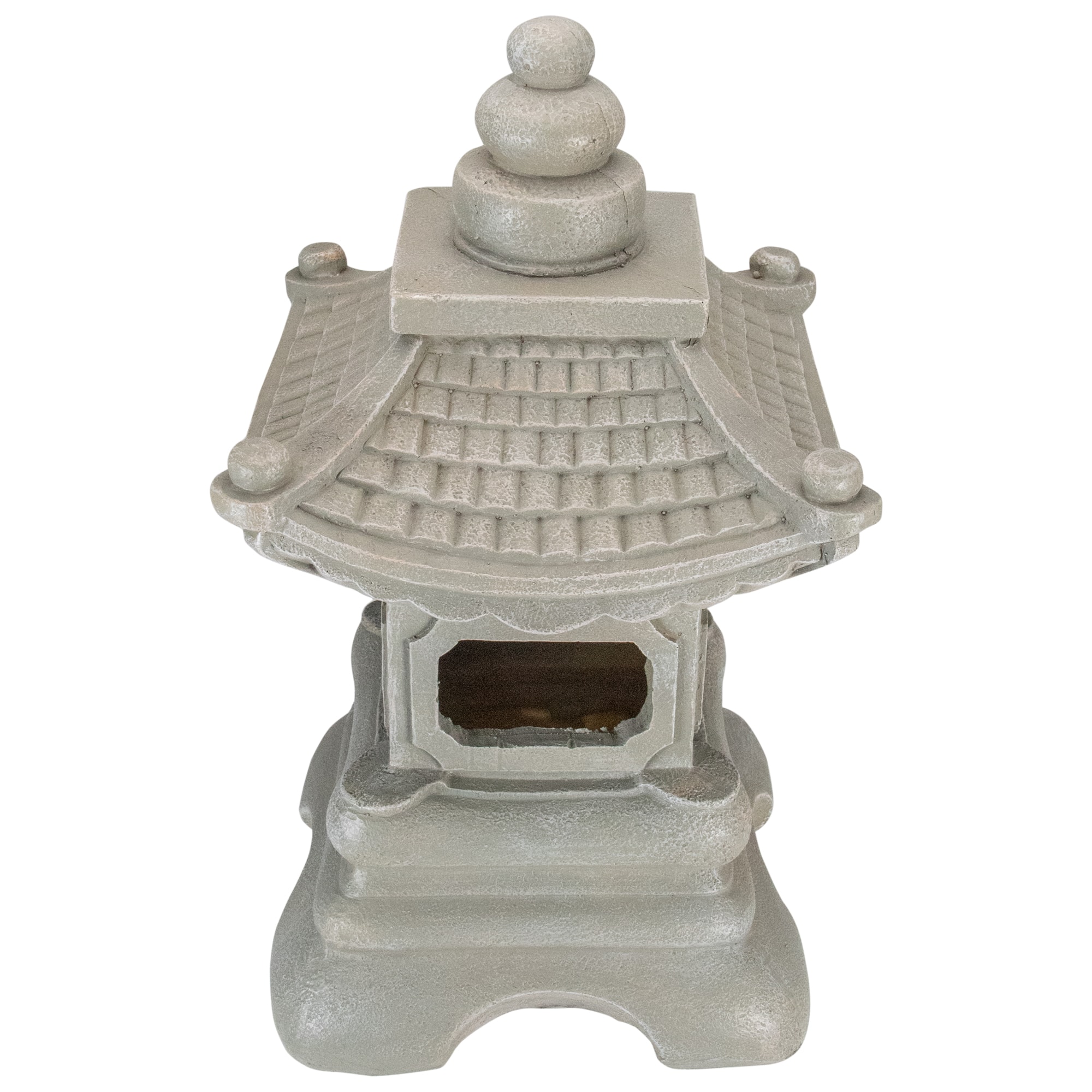 13.5" Dark Gray Pagoda Outdoor Garden Statue