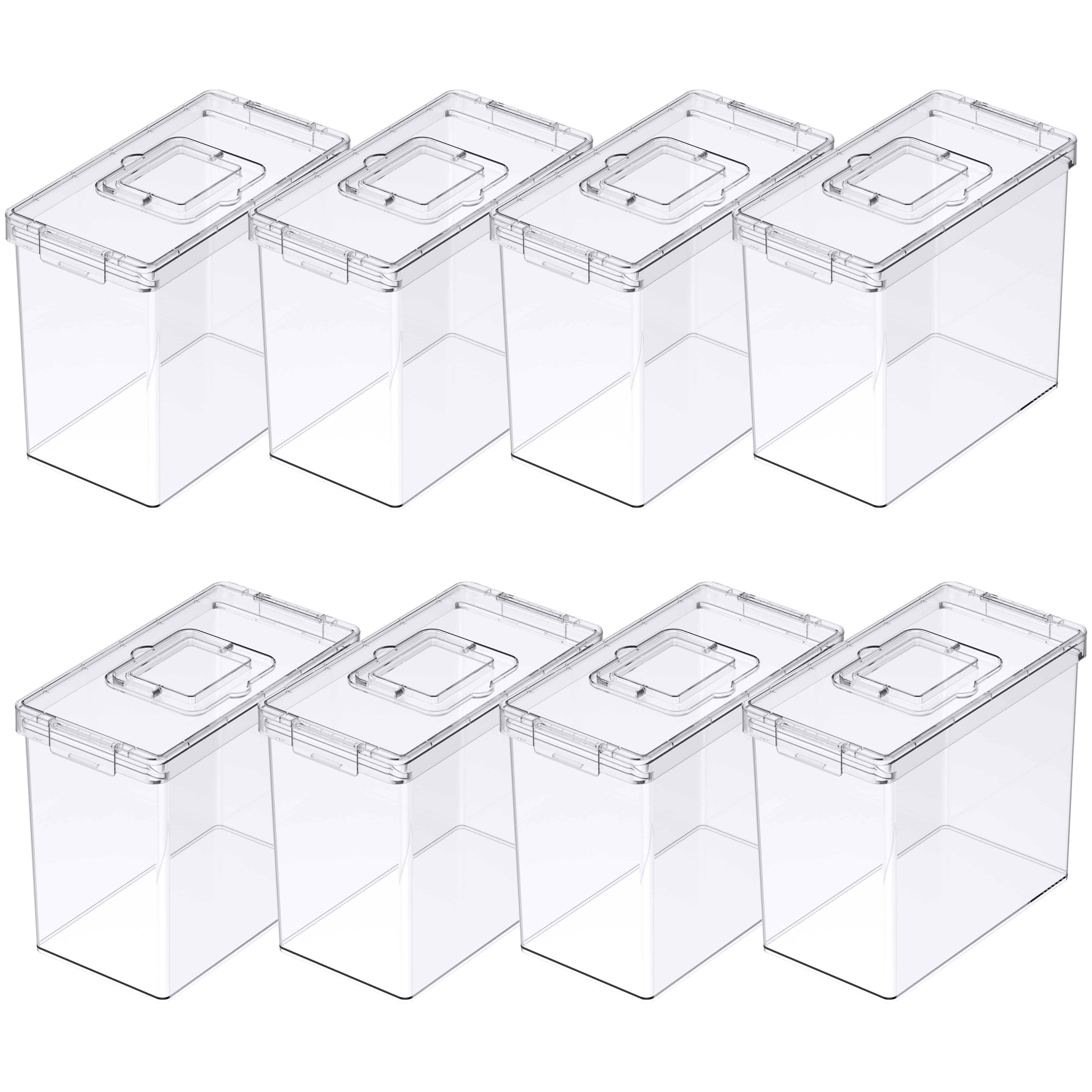 8 Pack: Clear Letter File Storage Case with Top Handle by Simply Tidy®