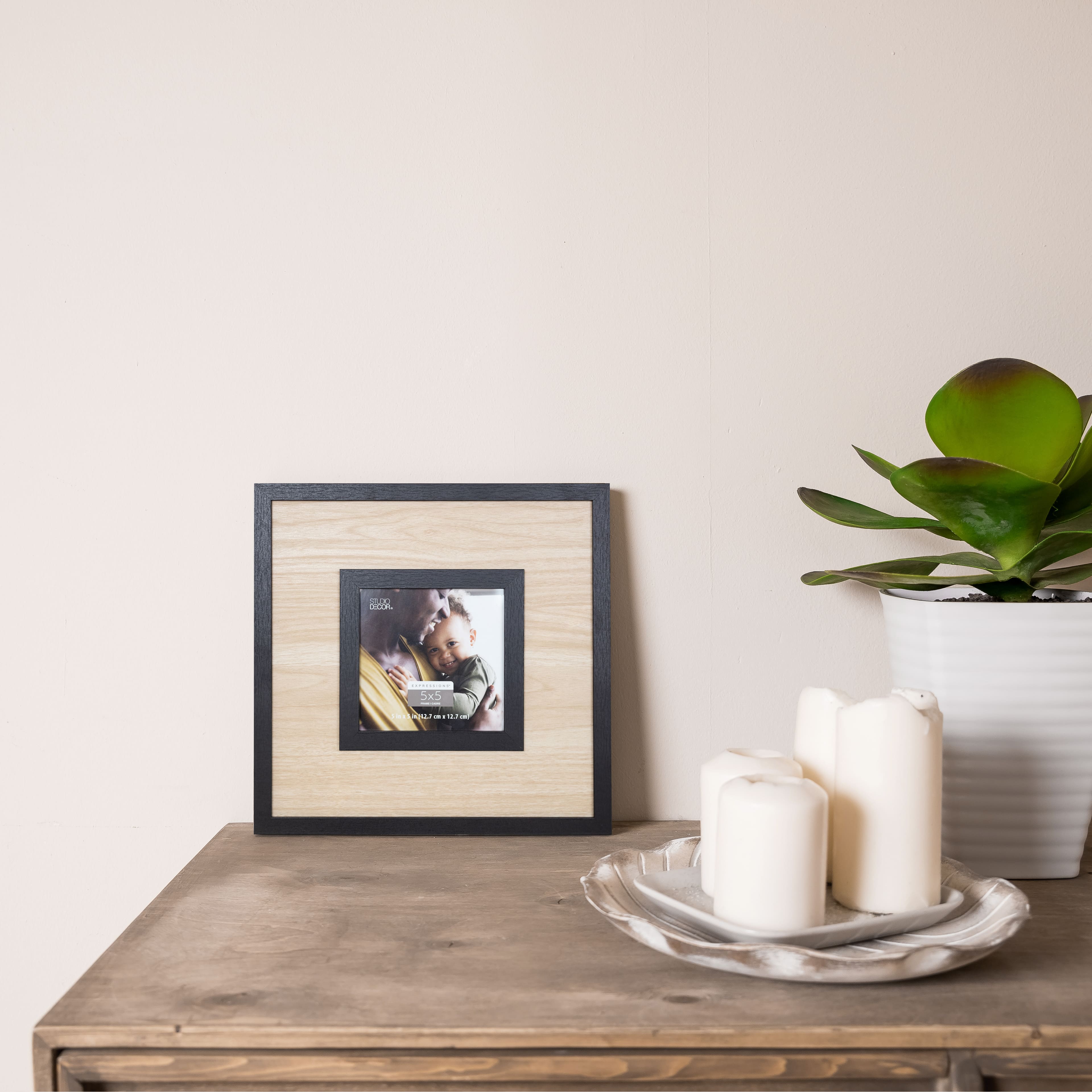 Natural &#x26; Black Trim 5&#x22; x 5&#x22; Frame, Expressions&#x2122; by Studio D&#xE9;cor&#xAE;