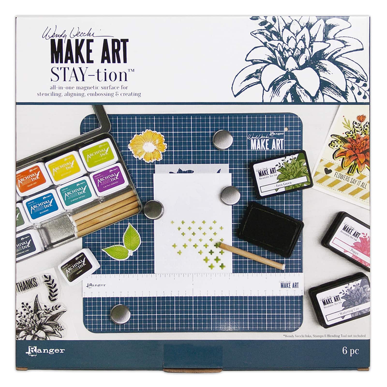6 Pack: Wendy Vecchi Make Art Stay-tion&#x2122; All-in-One Magnet Surface, 12&#x22; x 12&#x22;