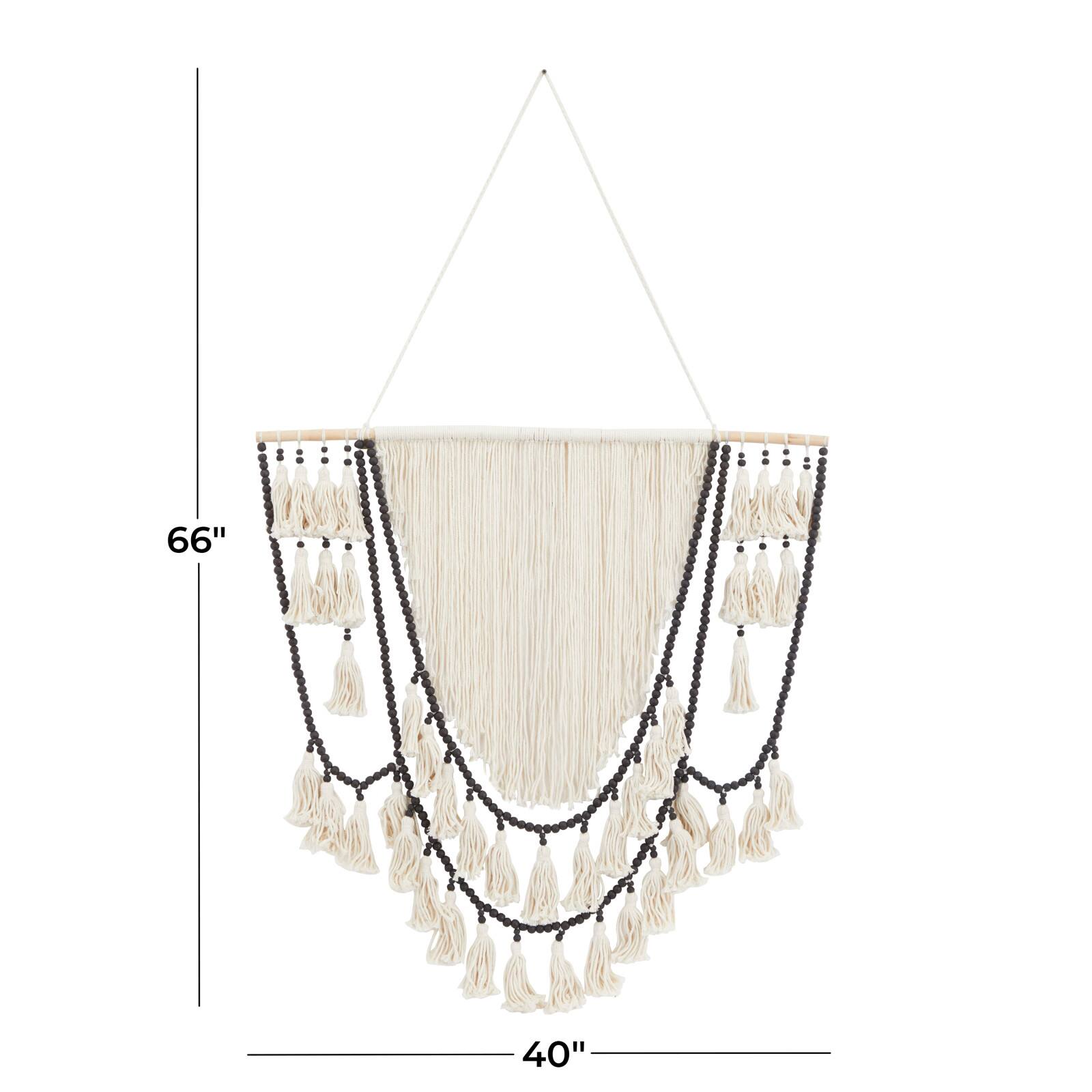 66&#x22; Traditional Macram&#xE9; &#x26; Wood Wall D&#xE9;cor