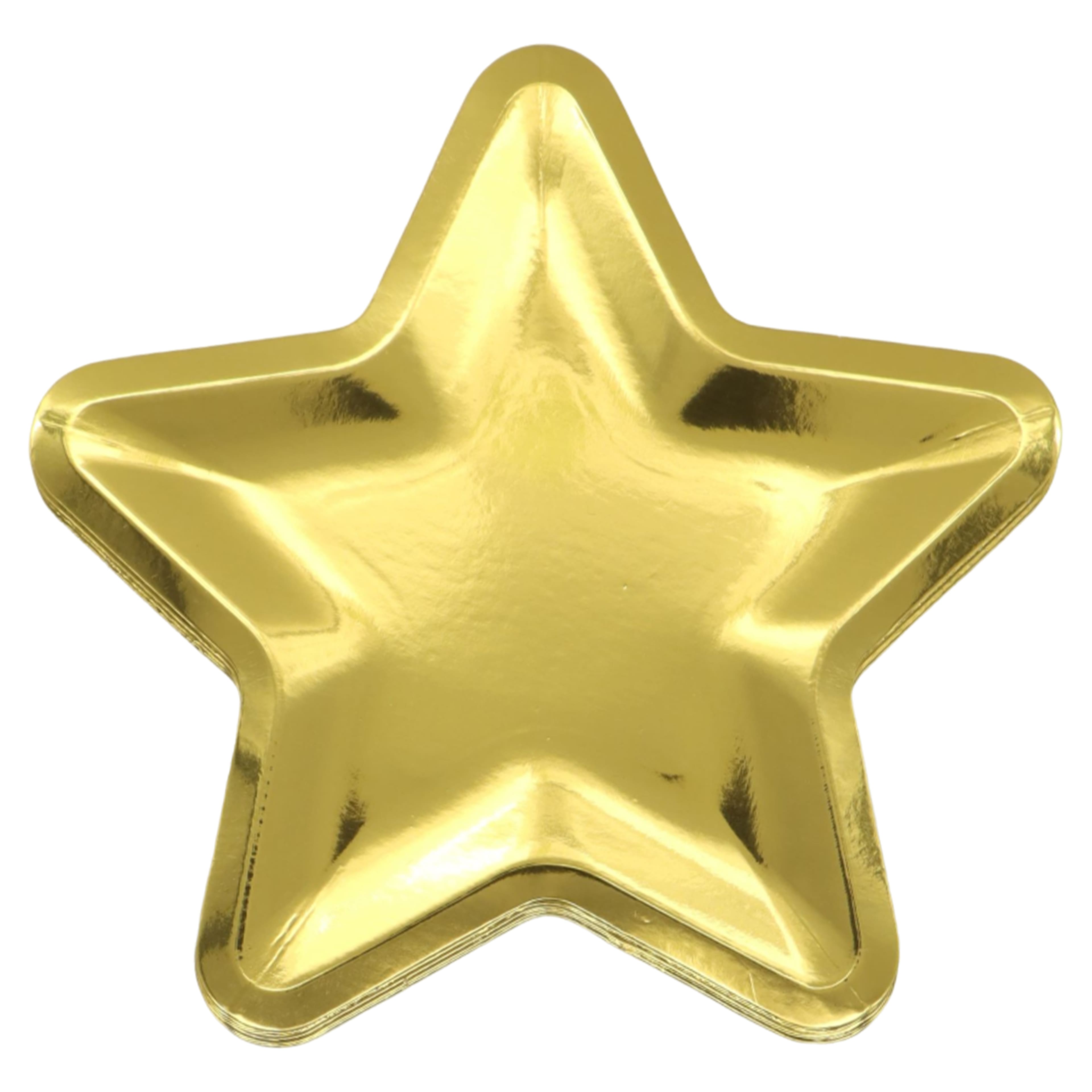 12 Packs: 8 ct. (96 total) 7&#x22; Gold Star Snack Plates by Celebrate It&#x2122;