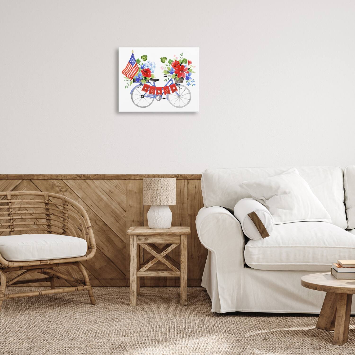 Stupell Industries Floral Americana Bicycle Canvas Wall Art