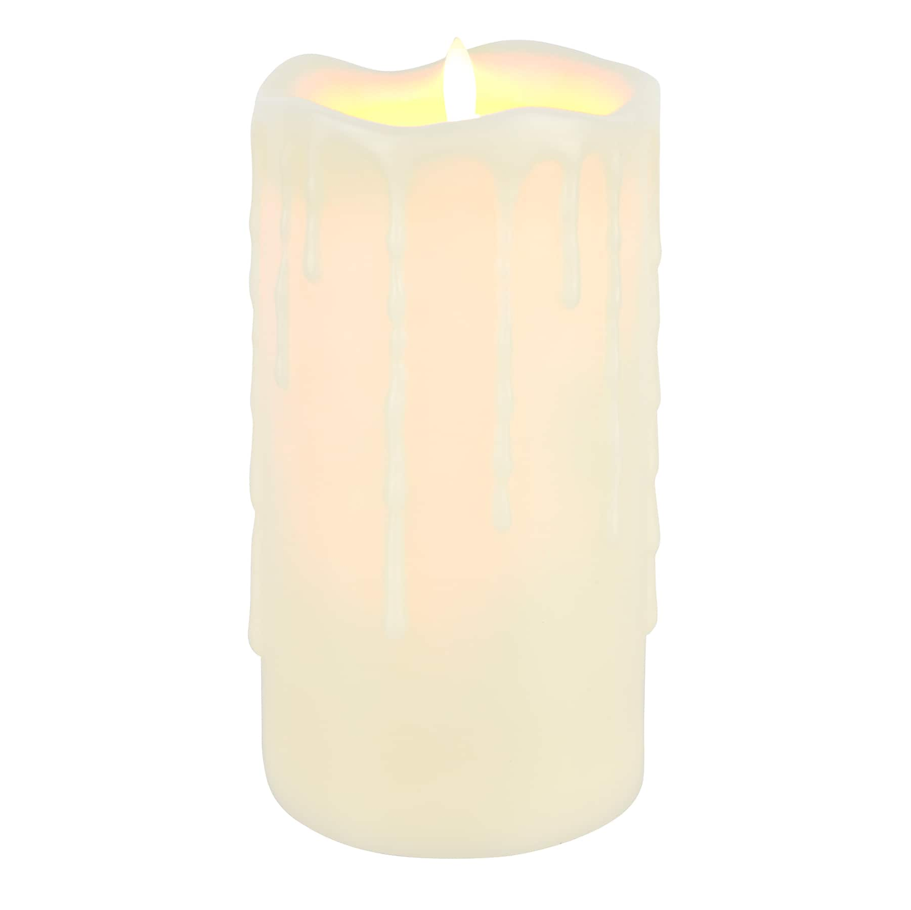 4&#x22; x 8&#x22; Cream Drip LED Pillar Candle by Ashland&#xAE;