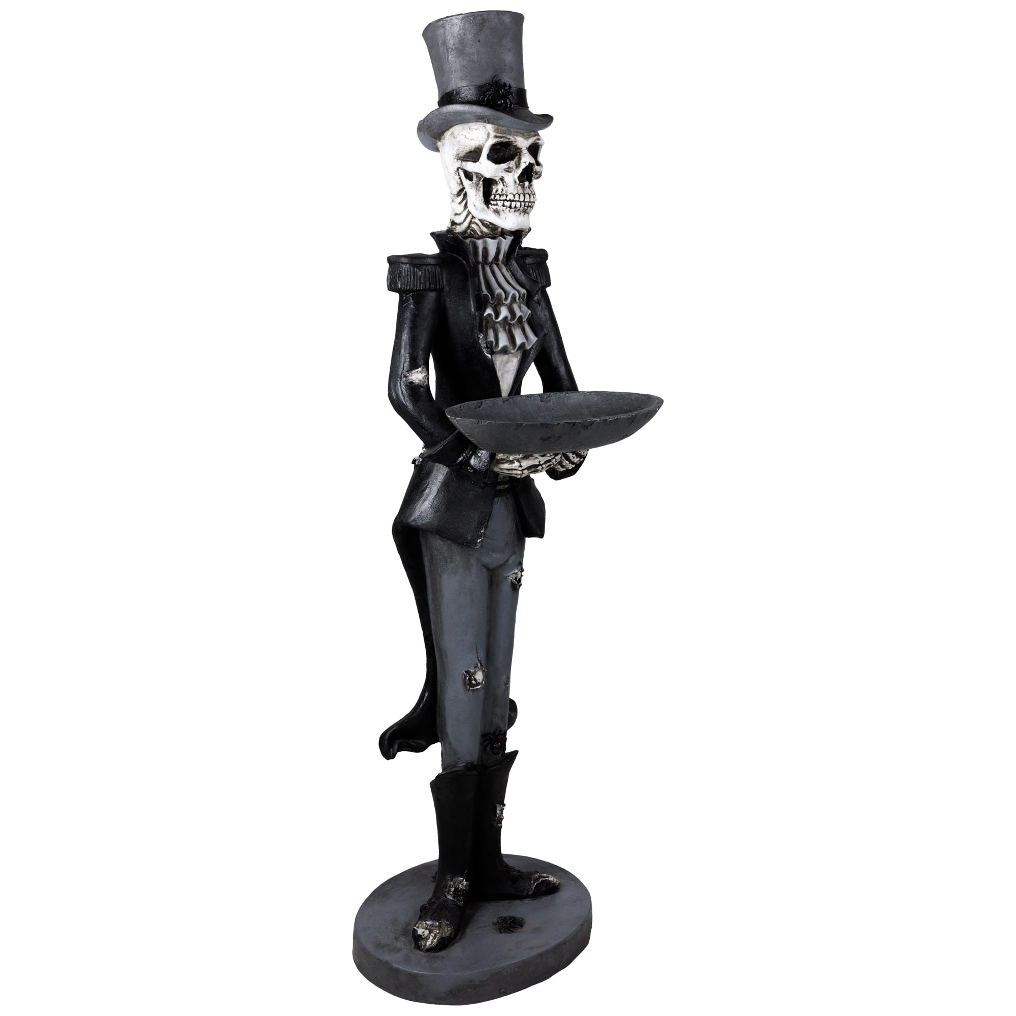 Skeleton Butler Holding Tray Halloween Figure - 4.5&#x27;