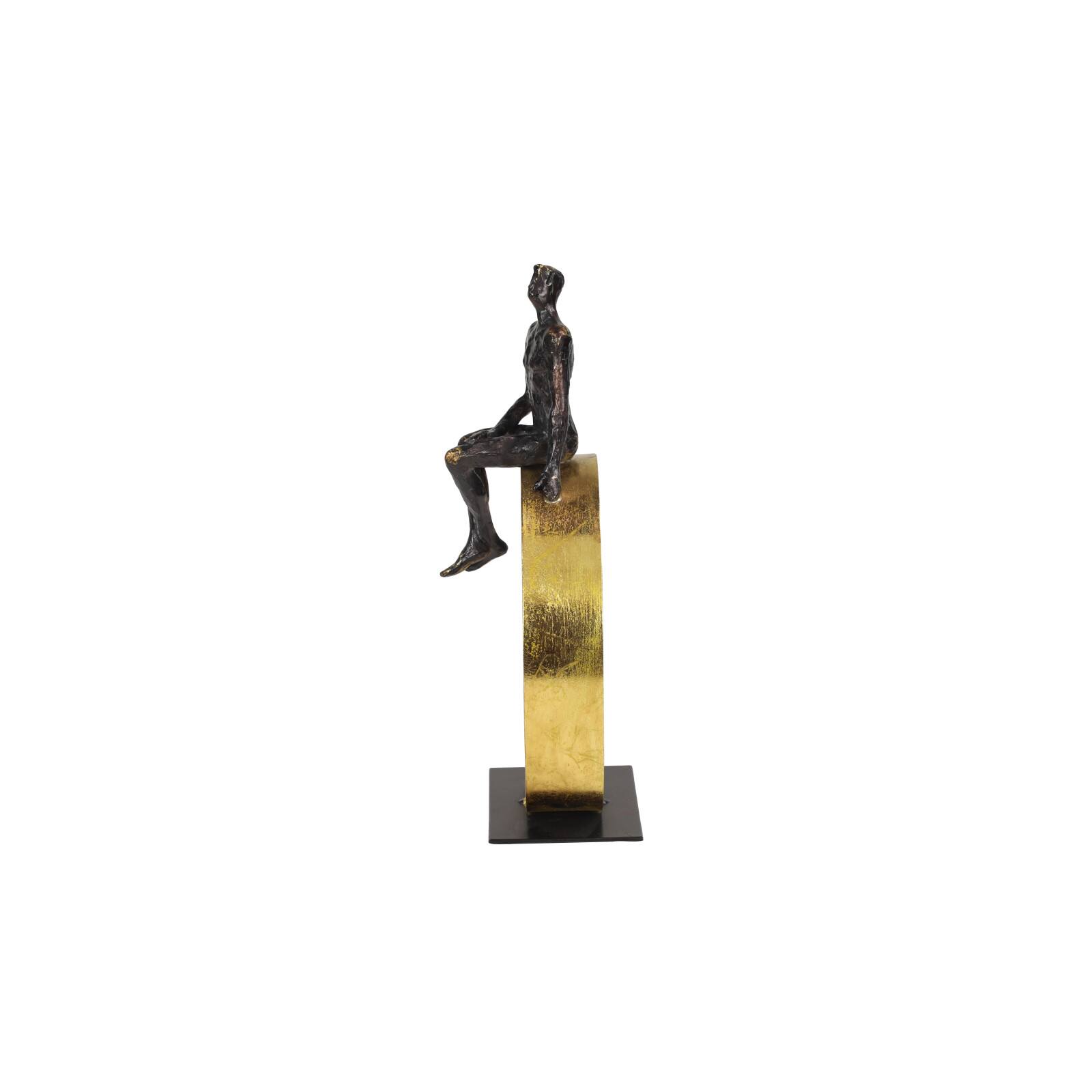 Black Resin Modern Sculpture, Man 15" x 9" x 5"
