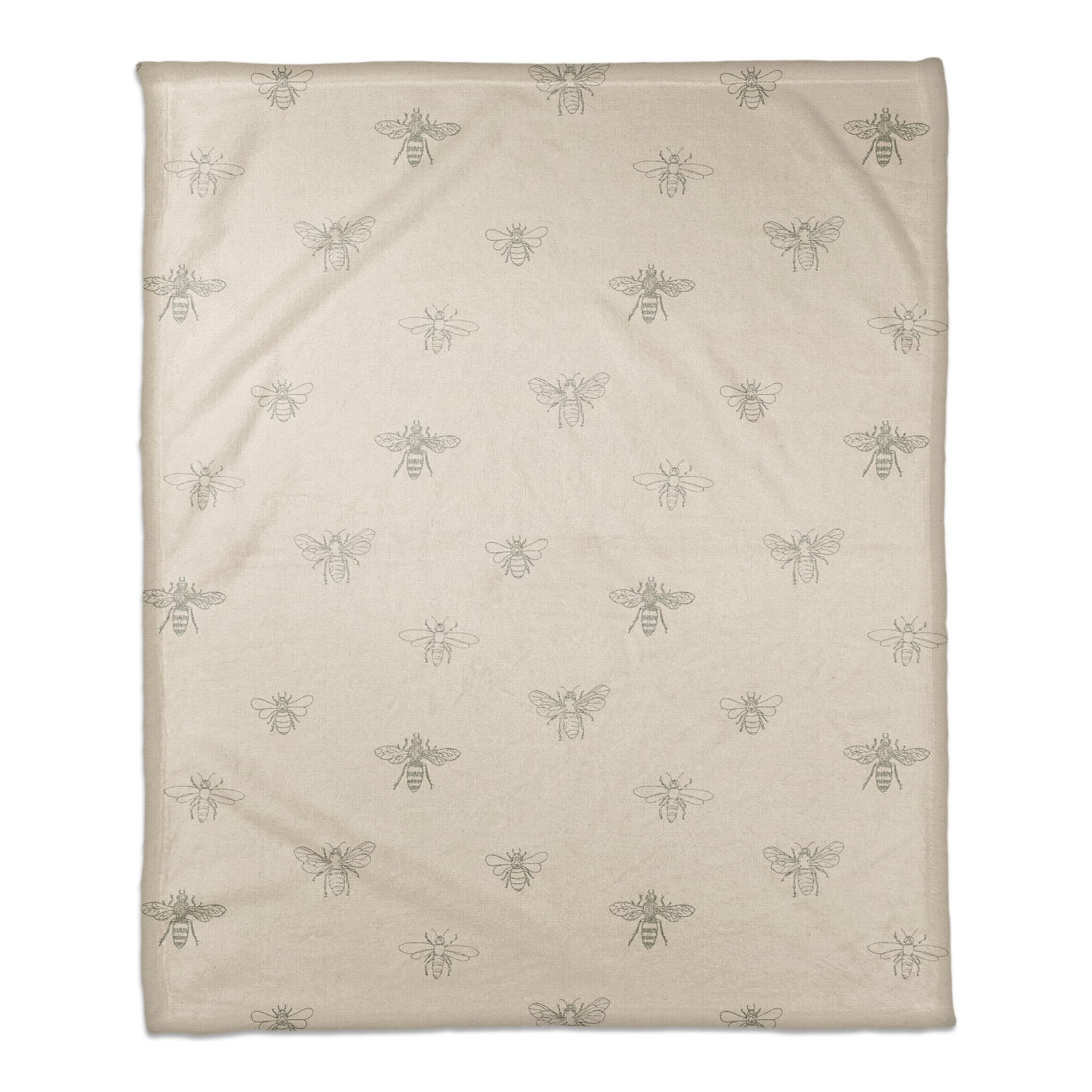 Delicate Bee Pattern Coral Fleece Blanket