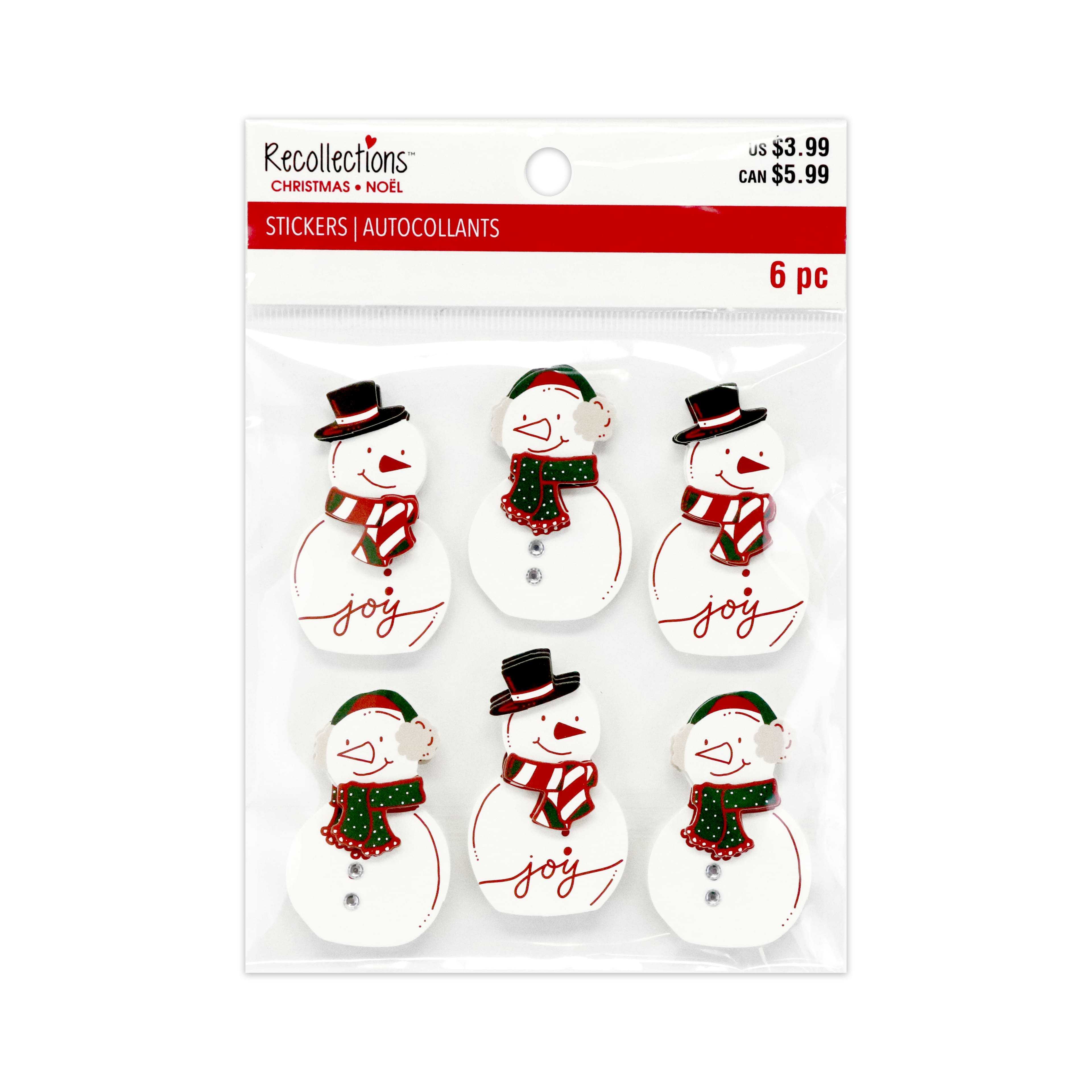 Snowman Joy Dimensional Stickers by Recollections&#x2122;