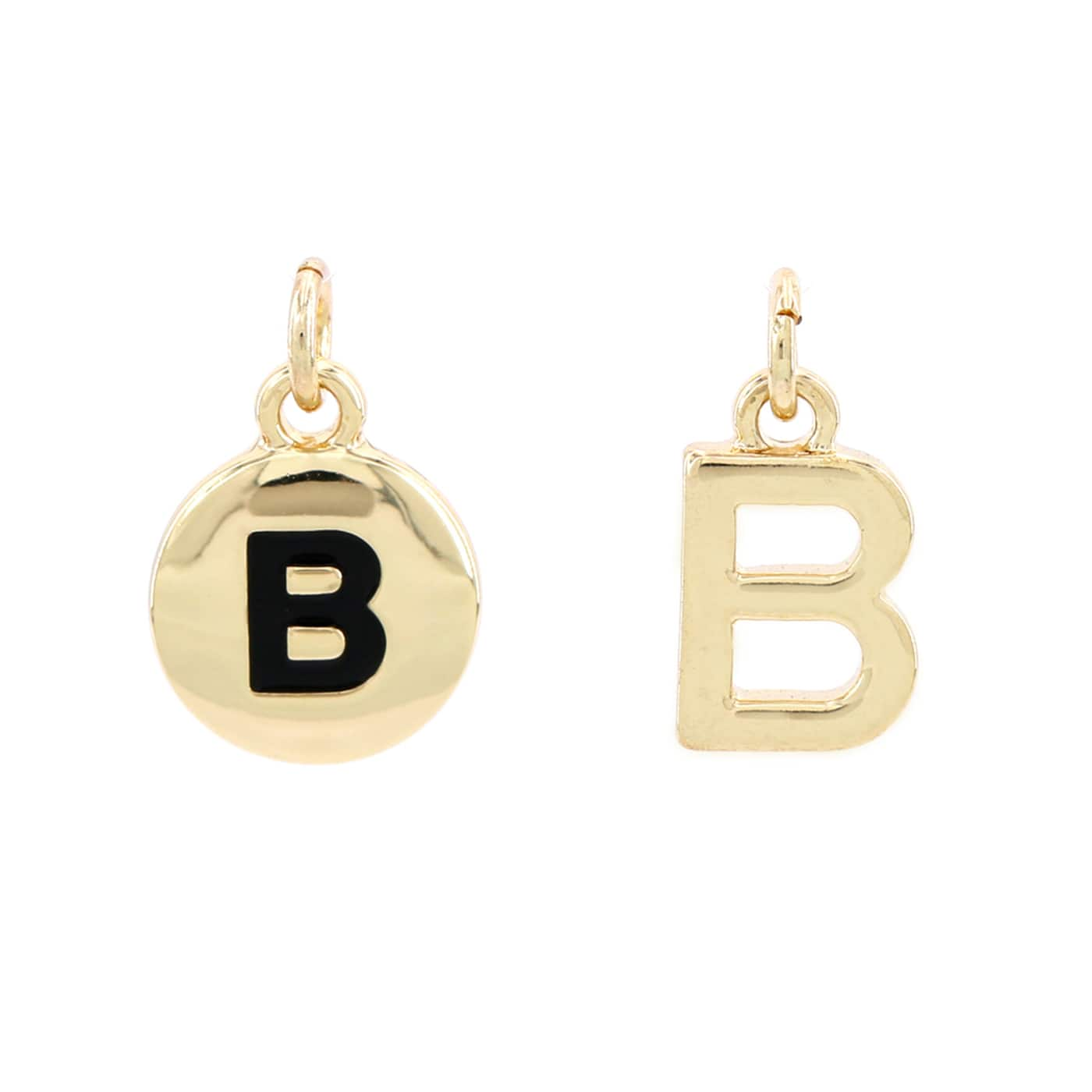 Charm letter V: yellow-gold plated