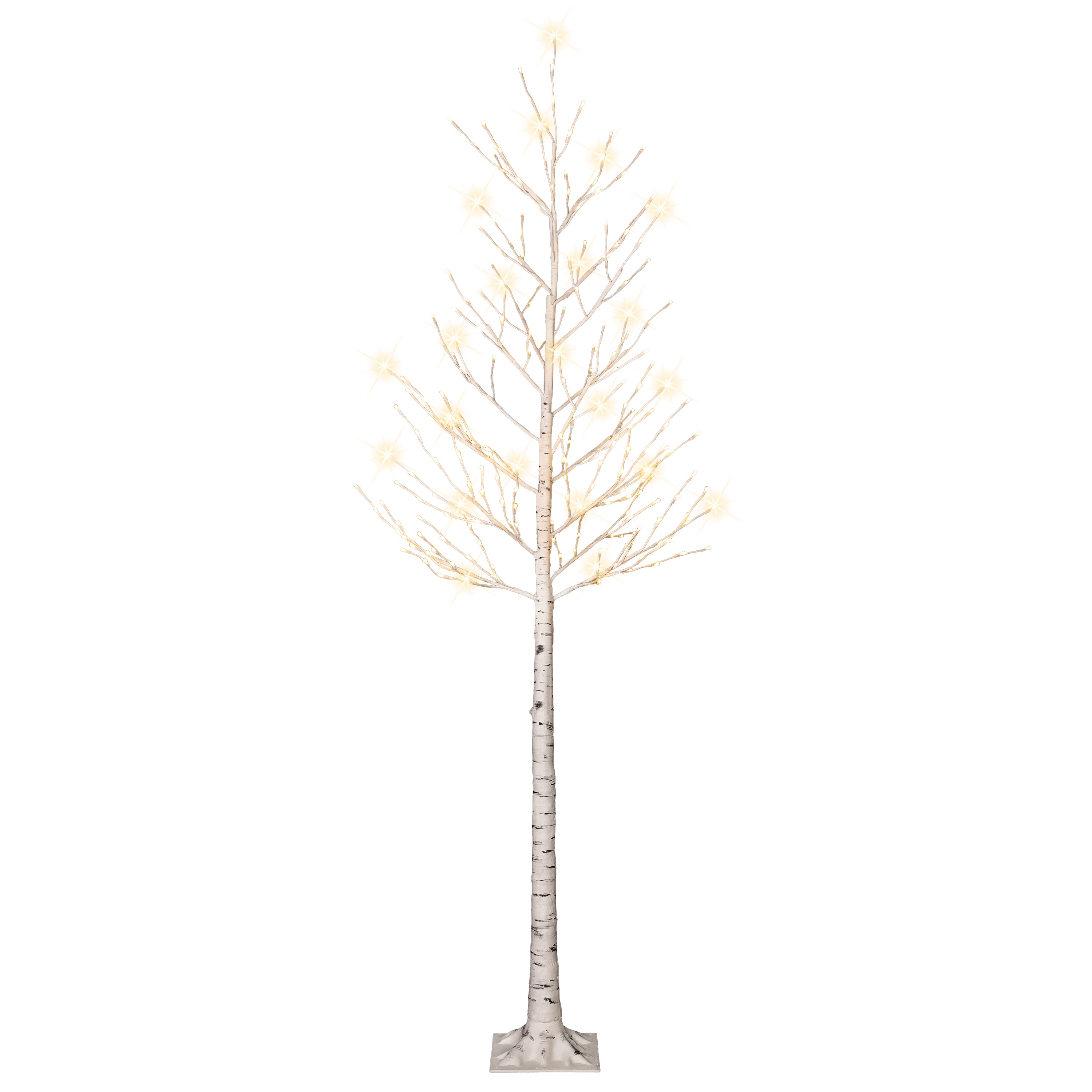 8ft. Pre-Lit White Artificial Twig Christmas Tree, Clear Lights