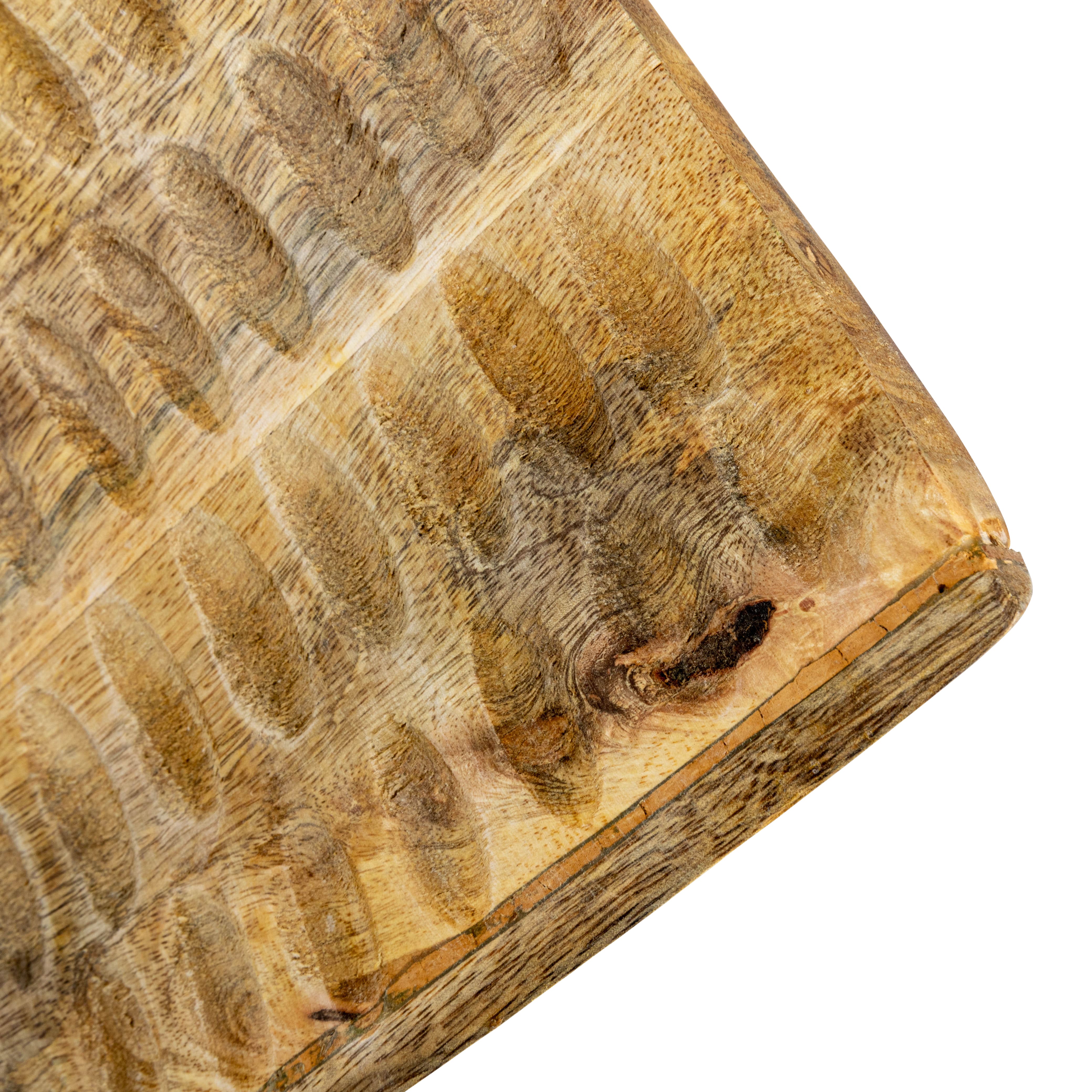 Hello Honey&#xAE; 16&#x22; Natural Boho Hand Carved Curved Wood Tray