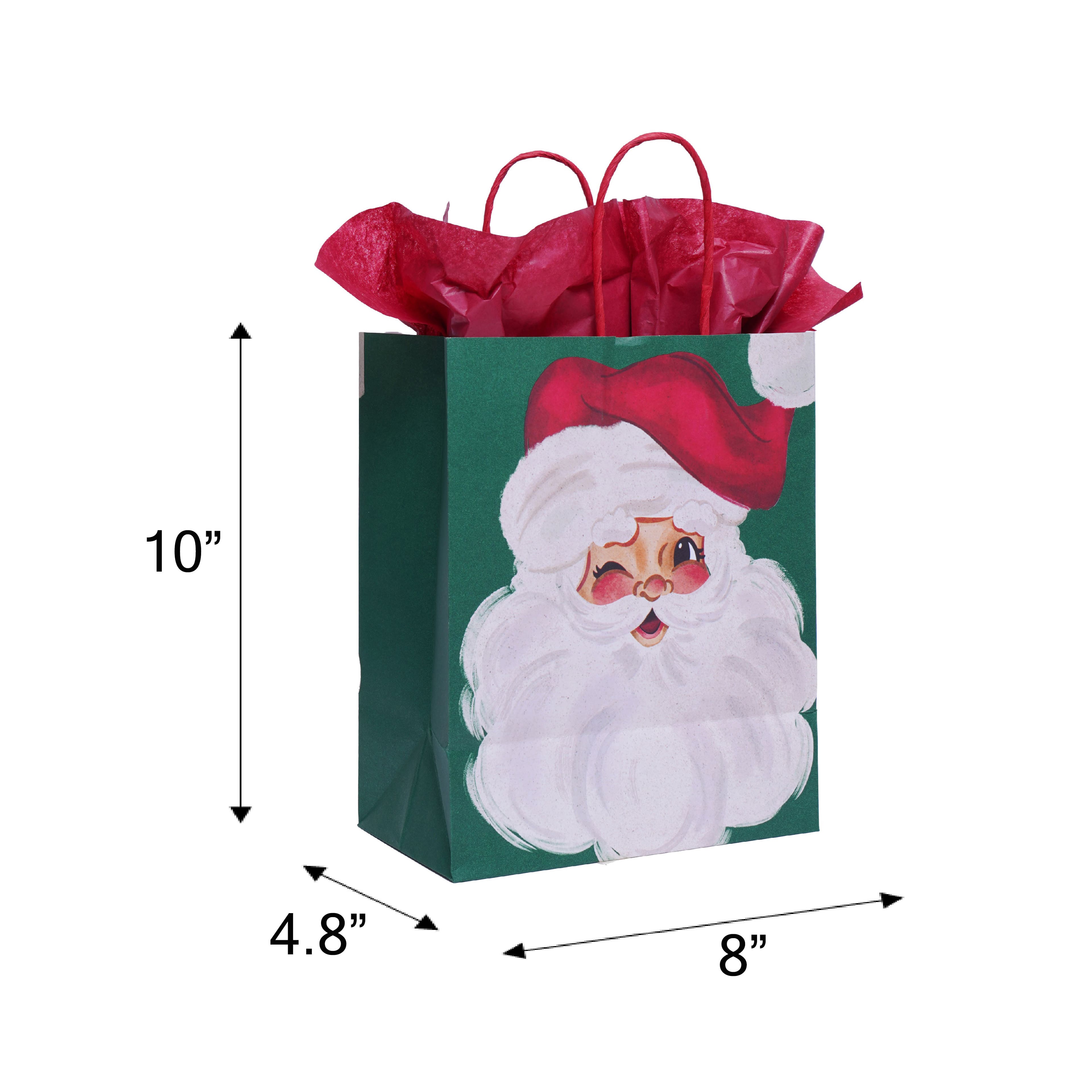 10&#x22; Classic Santa Gift Bags, 5ct. by Celebrate It&#x2122;