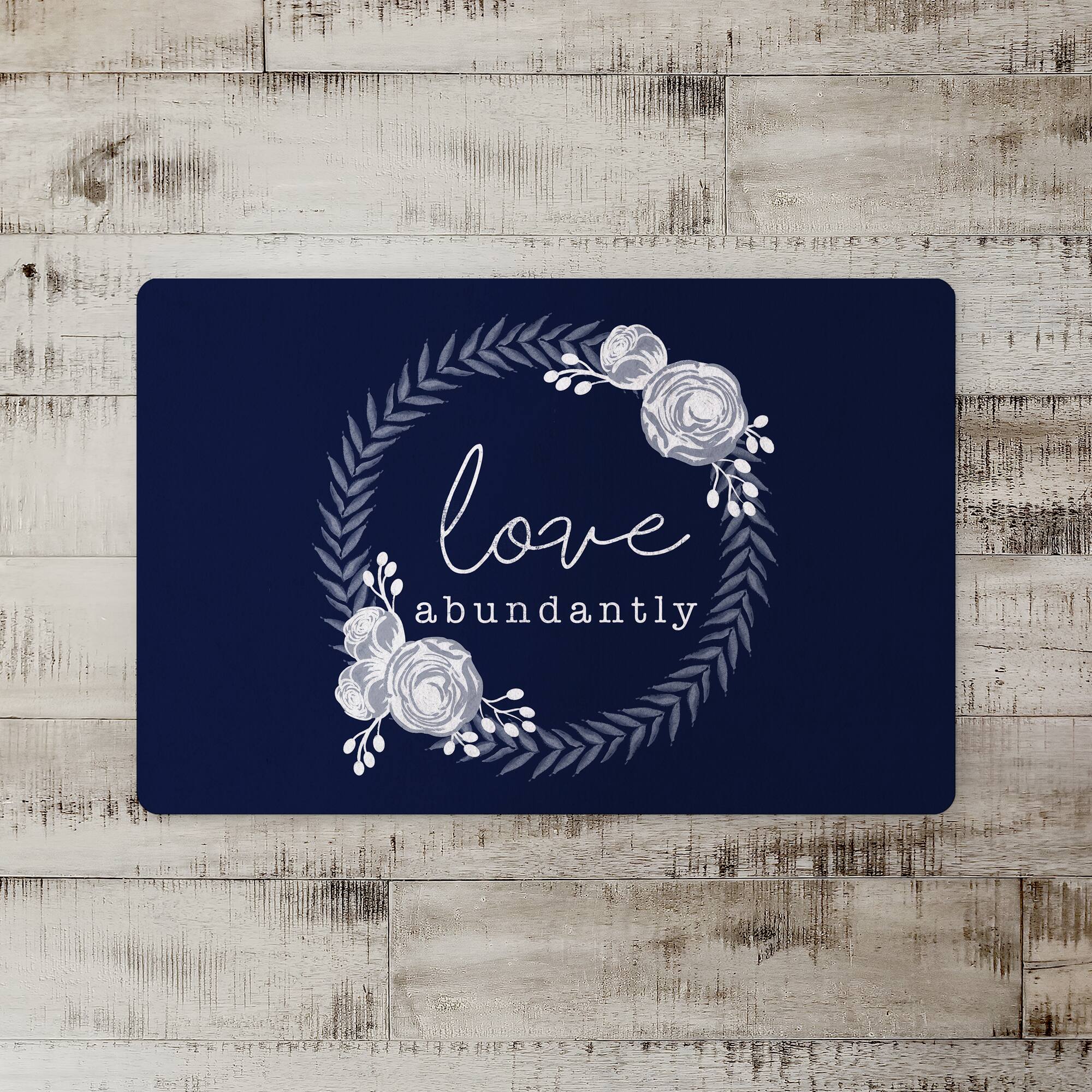 Love Abundtantly Wreath 18" x 27" Floor Mat