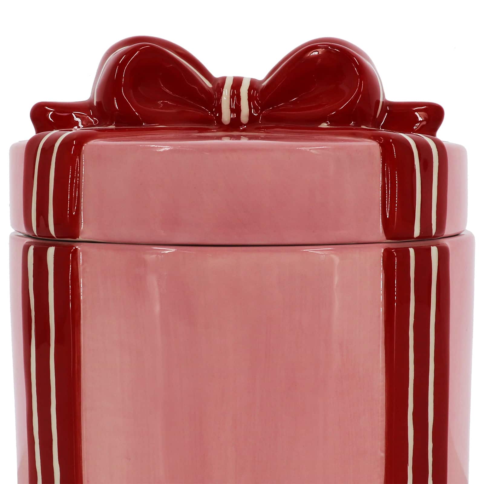 6.5&#x22; Pink &#x26; Red Gift Ceramic Container with Lid by Ashland&#xAE;