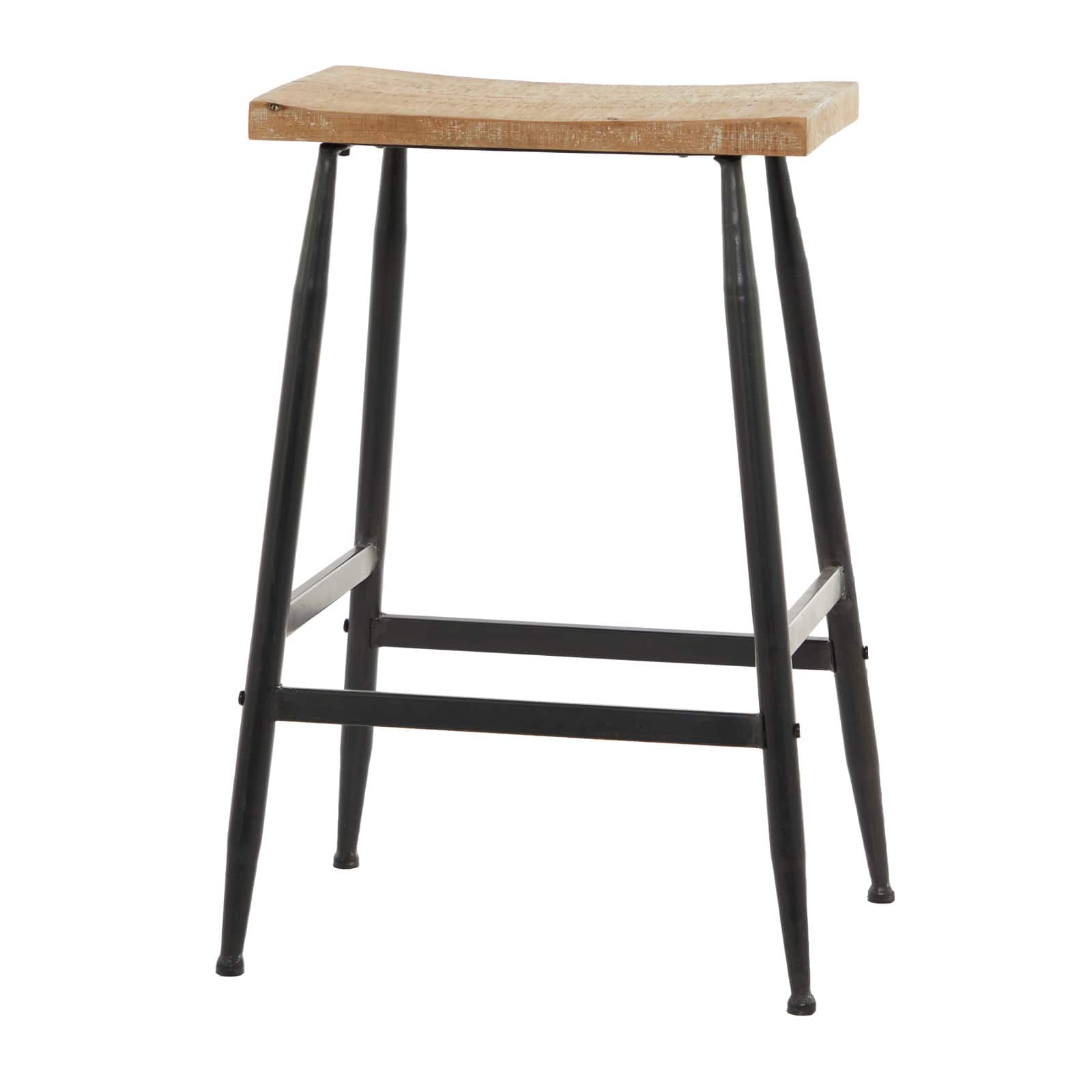 Black Metal Industrial Counter Stool 25 x 18 x 13 By Ivory And Iris